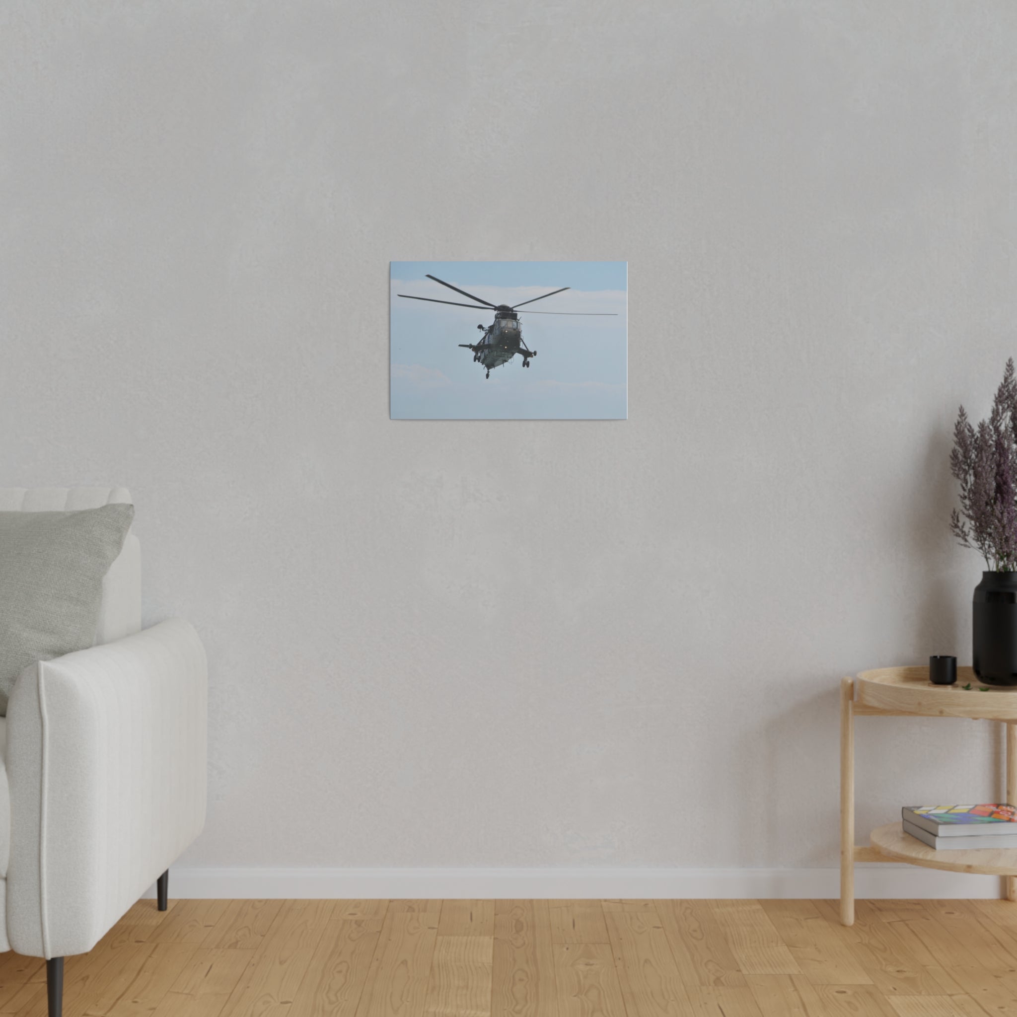 Sea King Helicopter Hovering With Front View Canvas - The Trio Synergize Group
