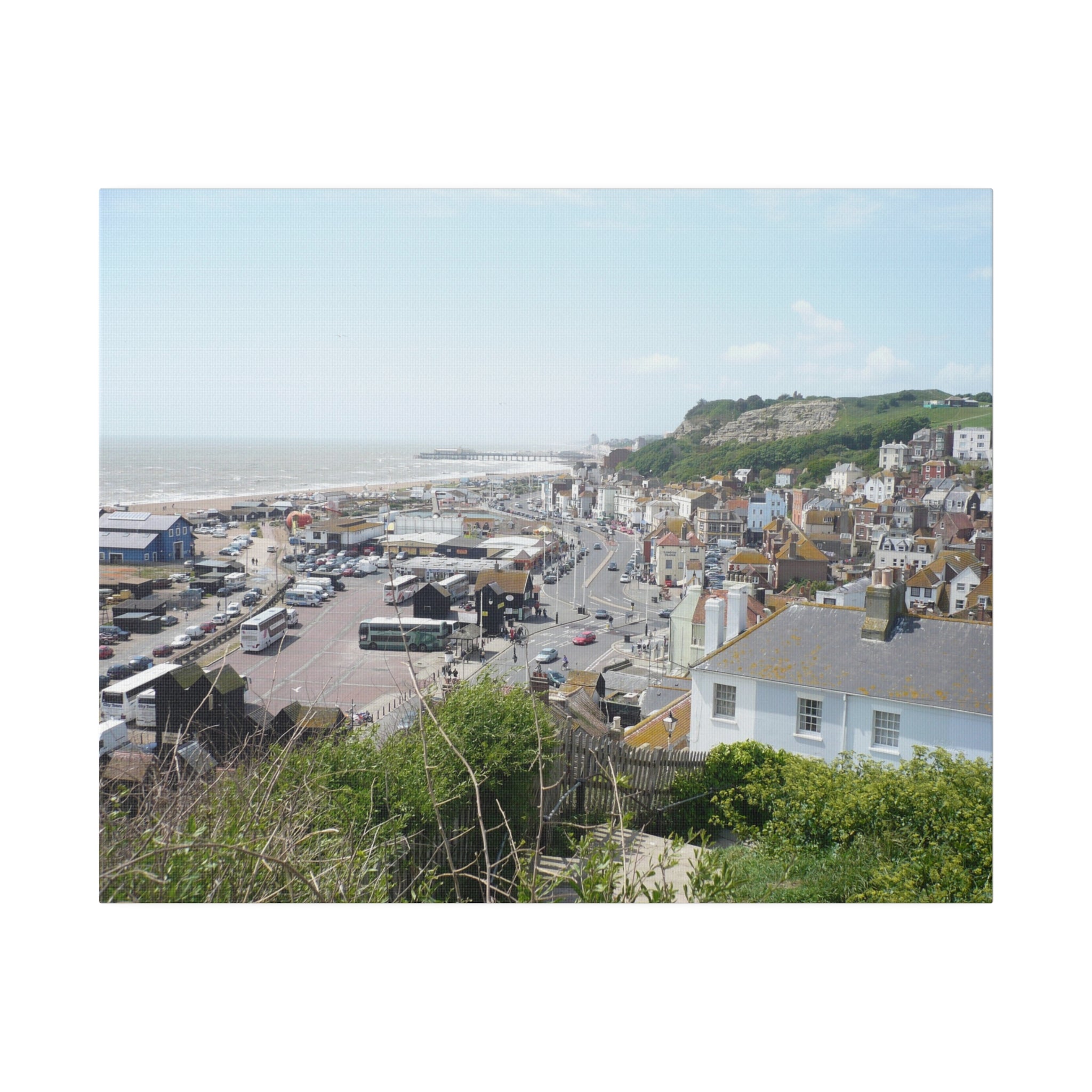 Hastings Sea Front, East-hill Steps, Pier Pre Fire Canvas - The Trio Synergize Group
