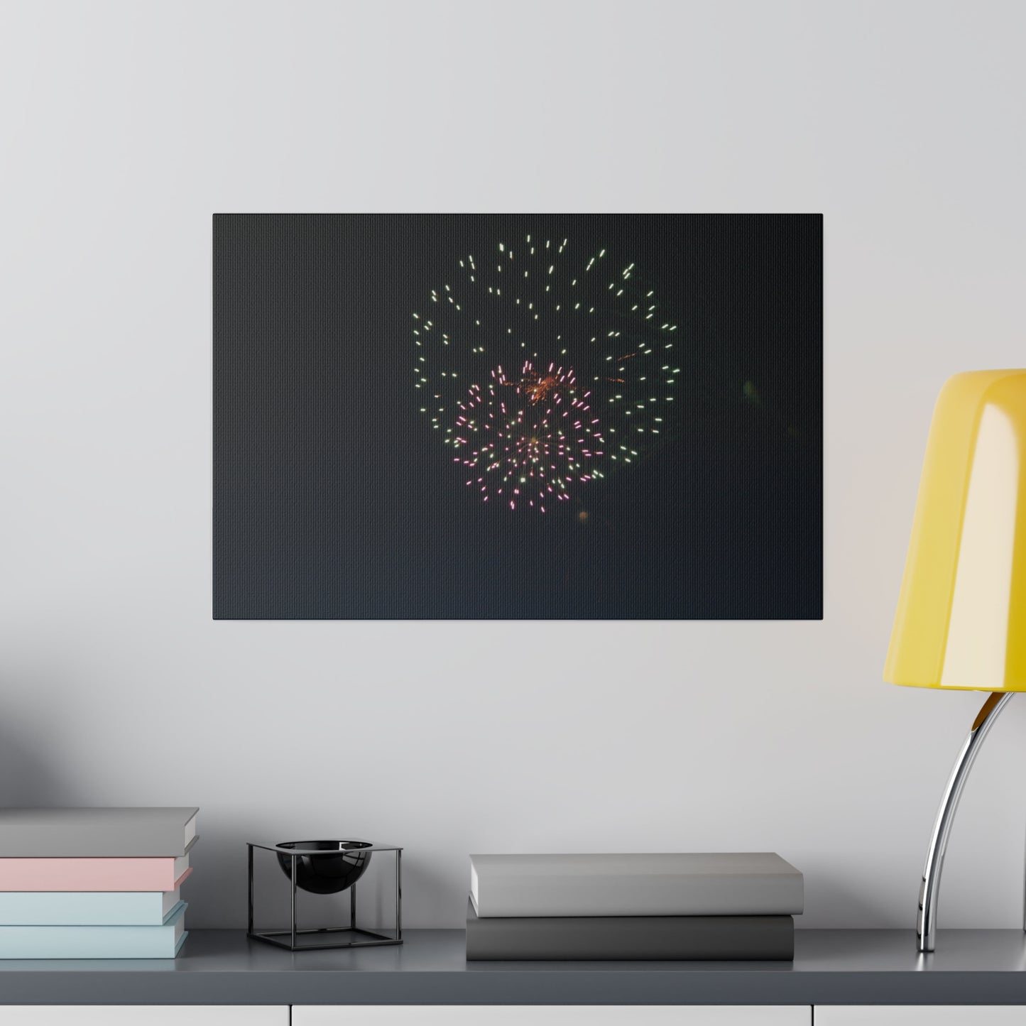 Red And Green Exploding Fireworks Canvas - The Trio Synergize Group