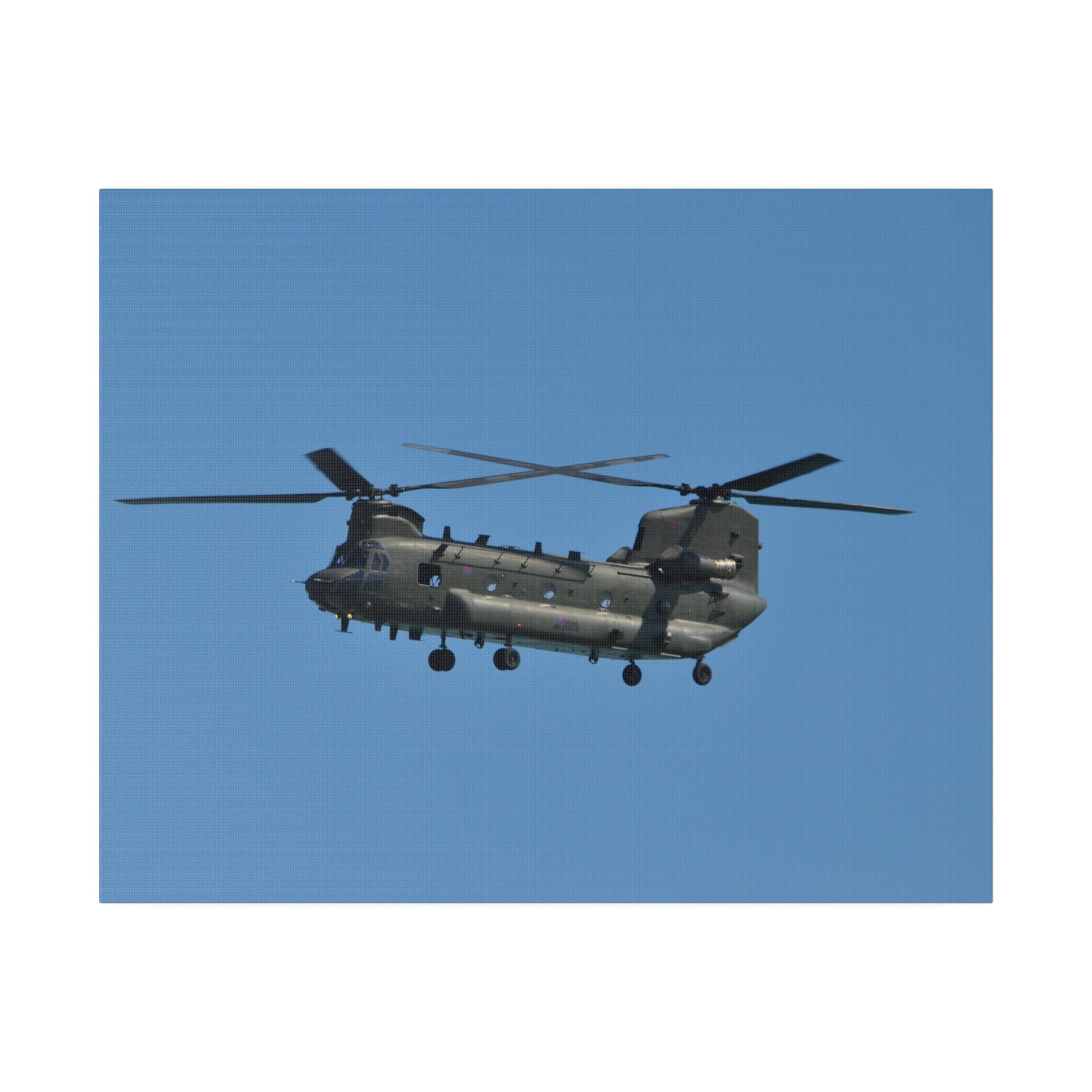 Chinook Helicopter Flying From The Right, Side View Canvas - The Trio Synergize Group