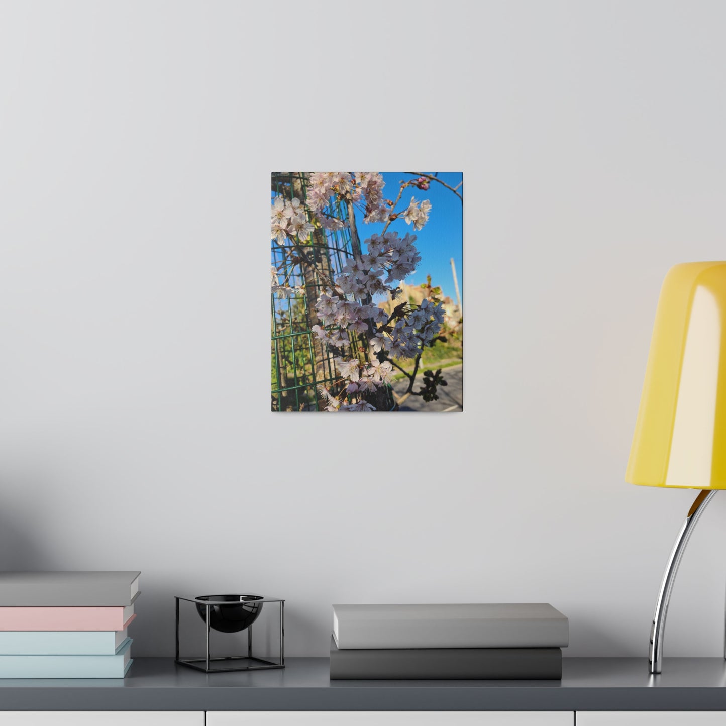 White Tree Blossom With A Blurred Background Canvas - The Trio Synergize Group