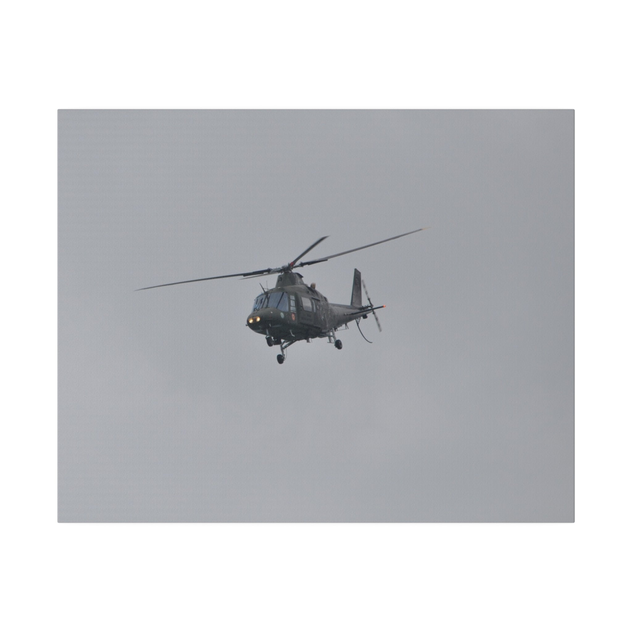 Lynx Helicopter Hovering With Front And Side View Canvas - The Trio Synergize Group