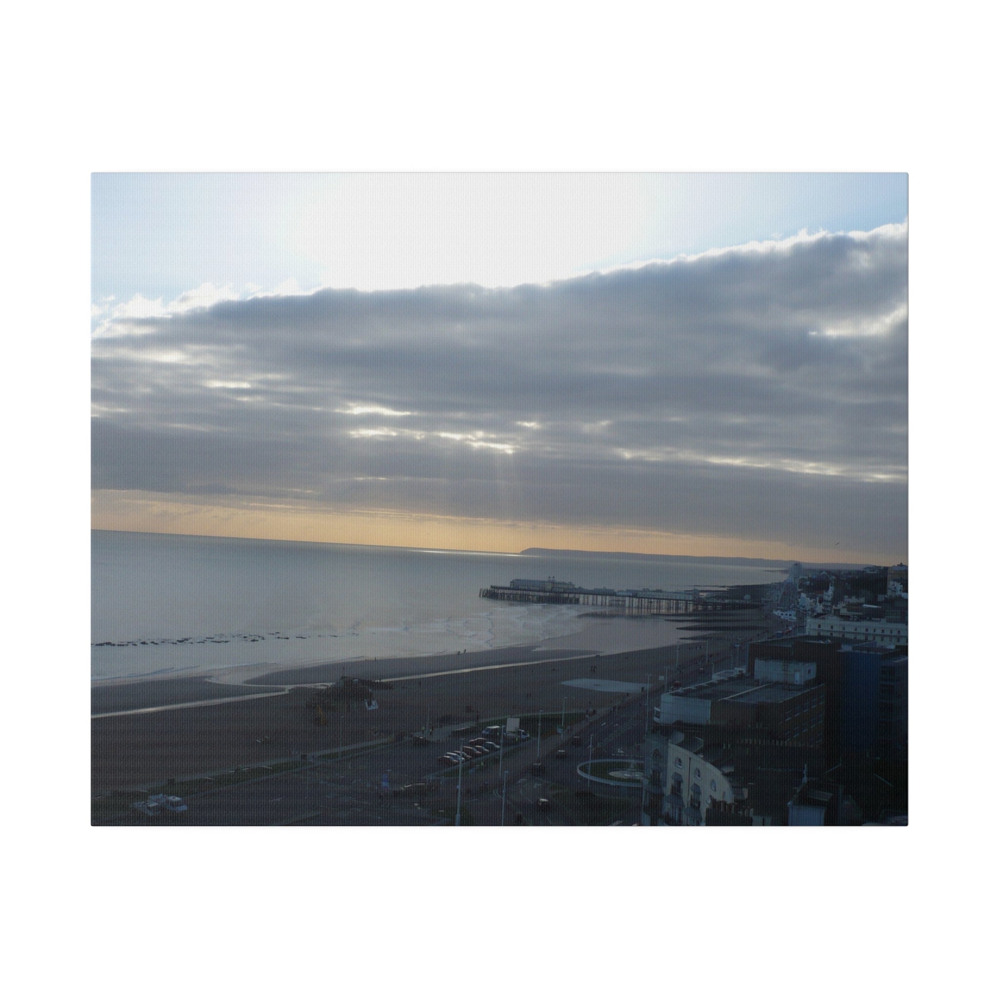 Old Hastings Pier Pre Fire And Sea Front With Rocks Canvas - The Trio Synergize Group