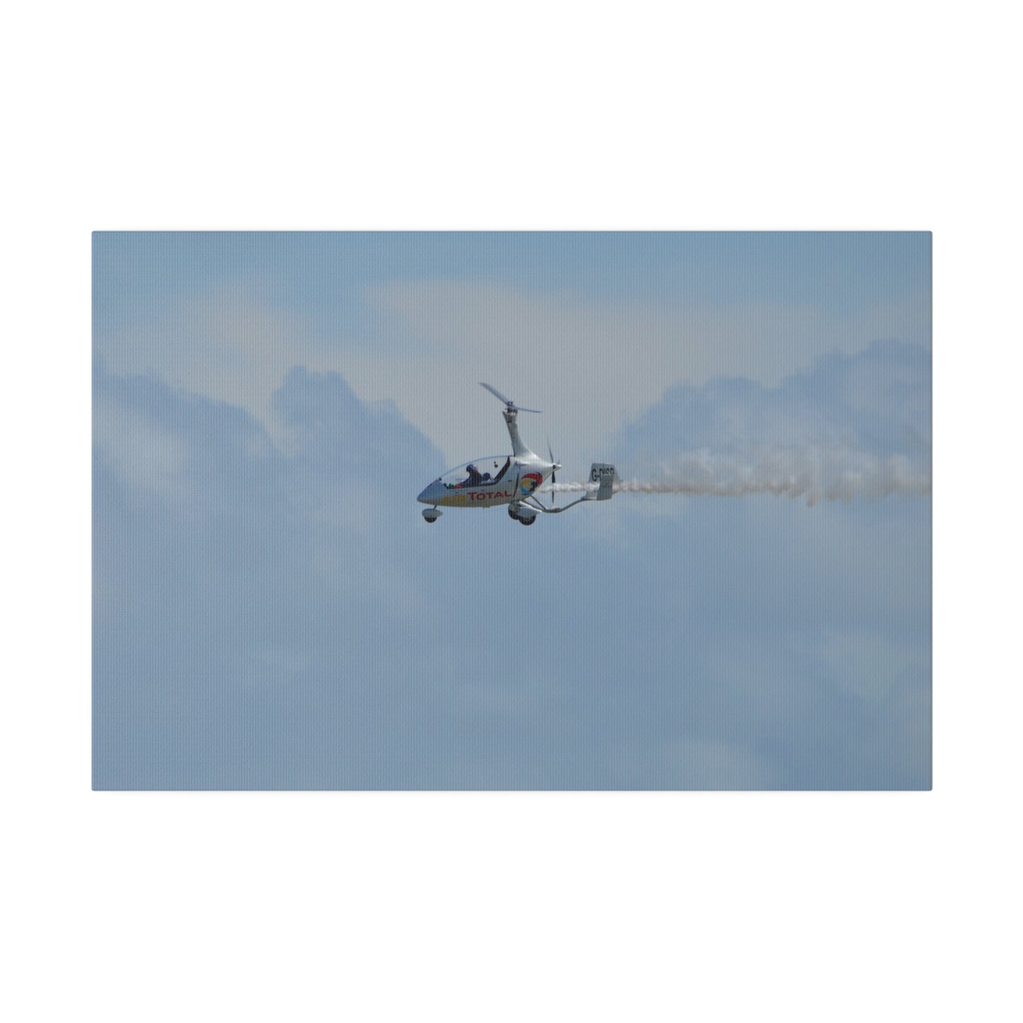 AutoGyro Flying From The Right With Smoke Canvas