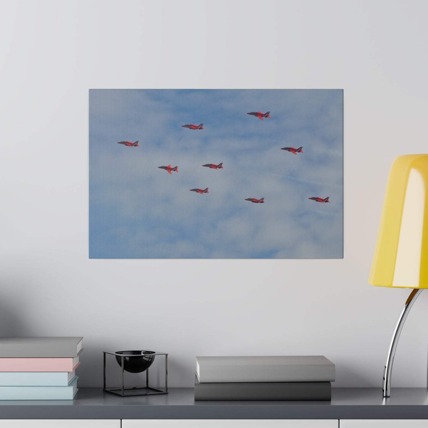 The Red Arrows Flying From The Right In Formation Canvas - The Trio Synergize Group