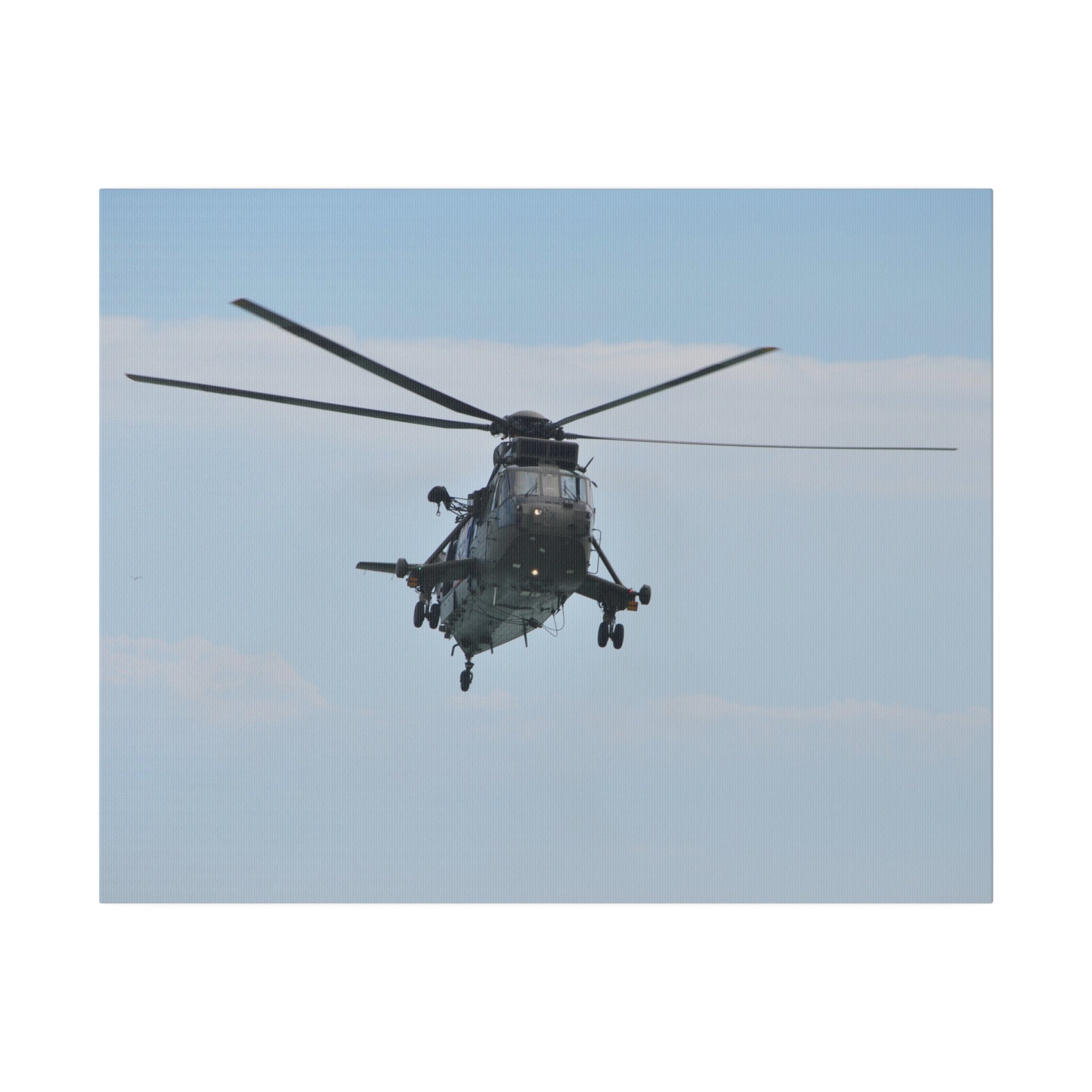 Sea King Helicopter Hovering With Front View Canvas - The Trio Synergize Group