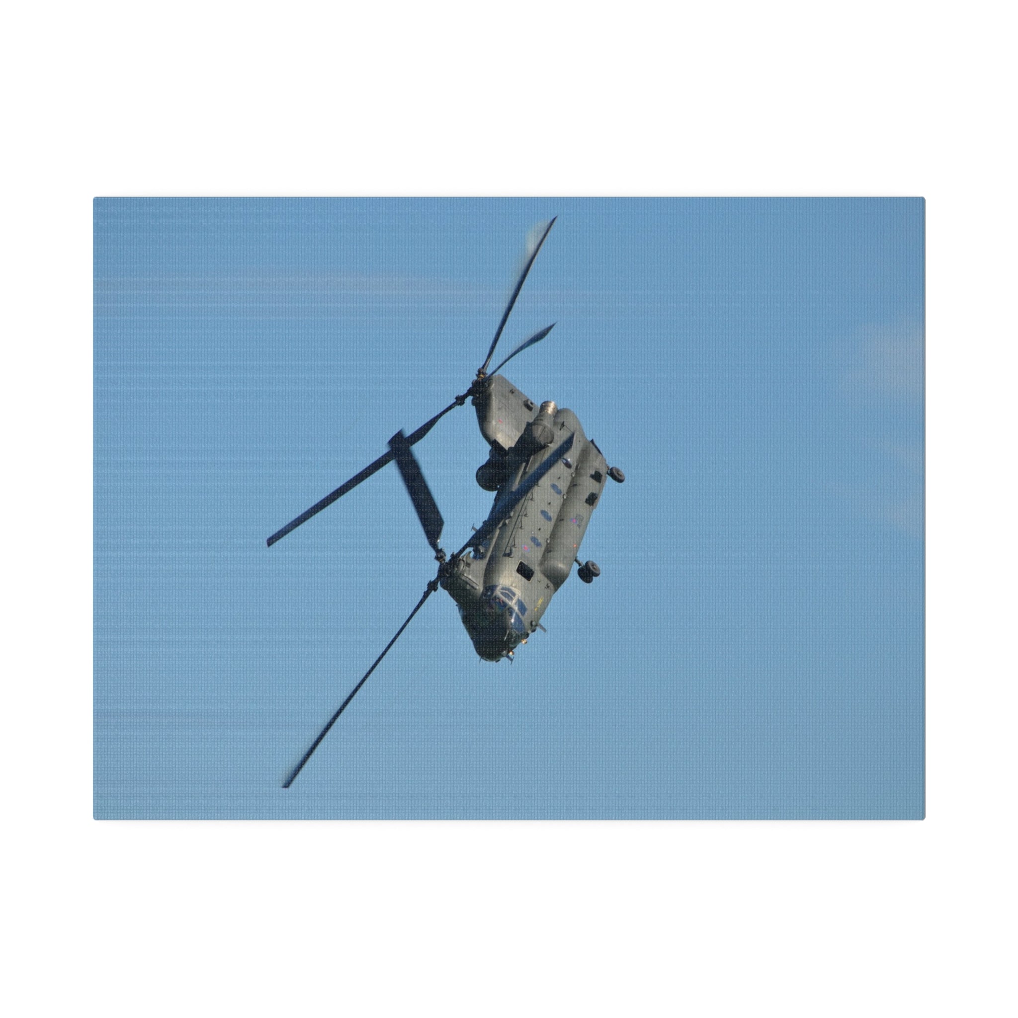 Chinook Helicopter Looping Left Side View Canvas - The Trio Synergize Group