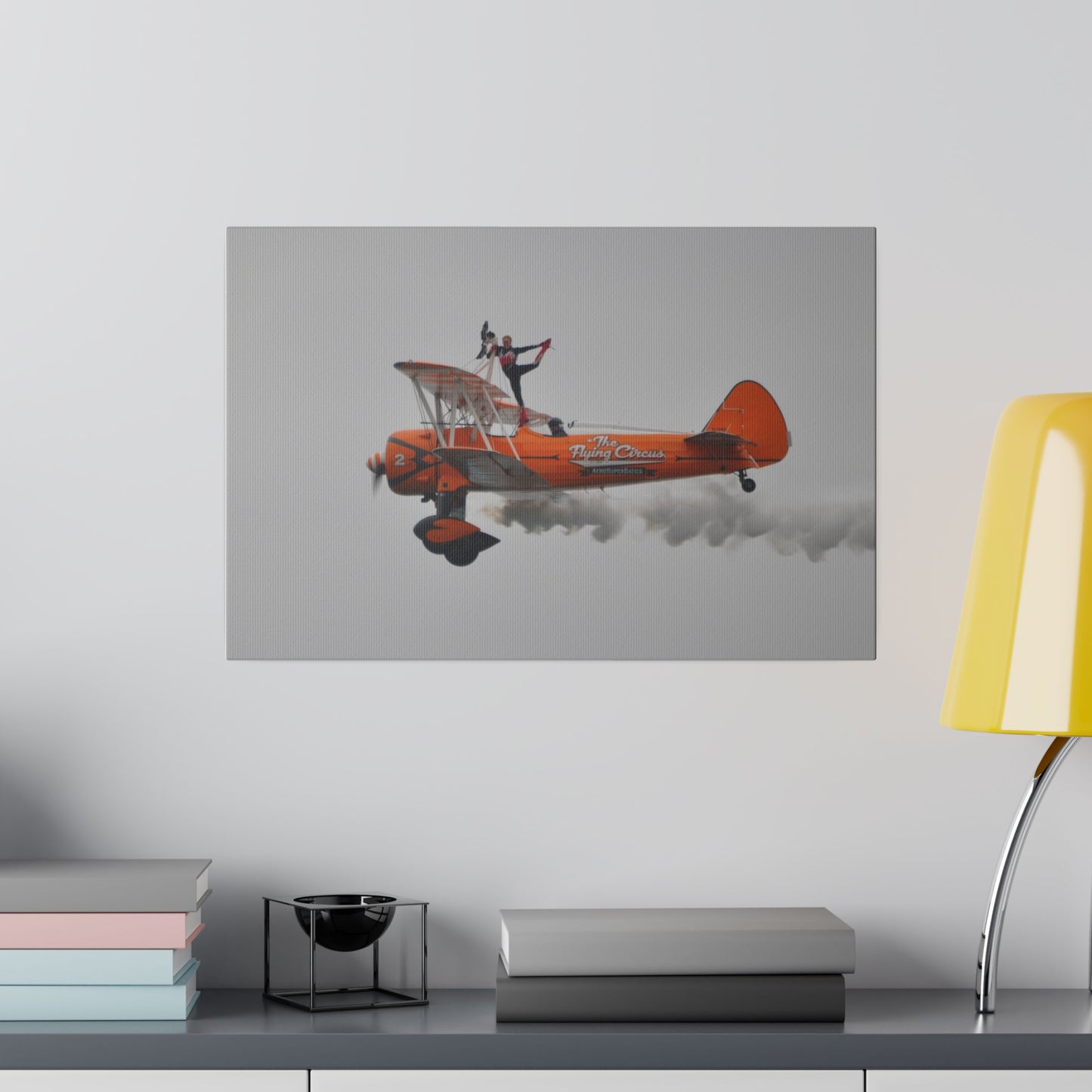 The Wing Walker No Harness Holding Their Left Foot Canvas - The Trio Synergize Group