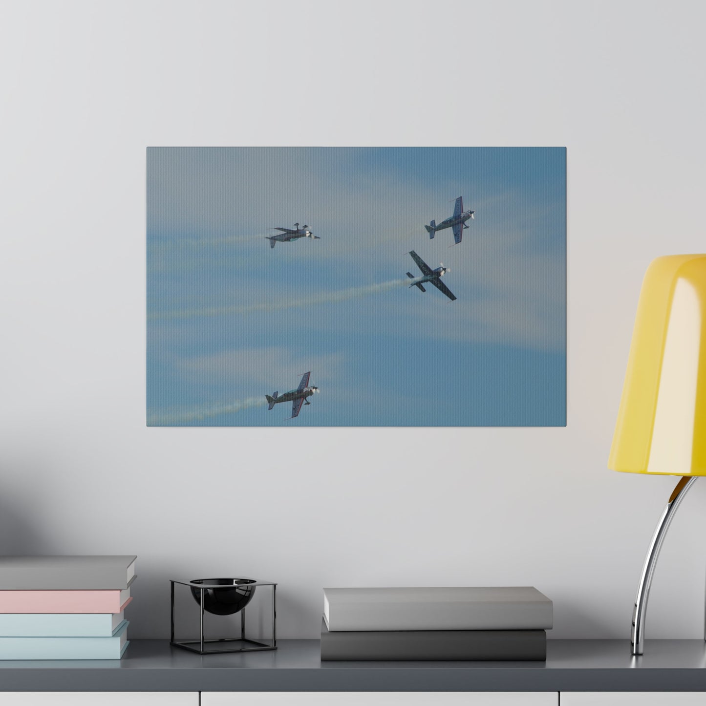 The Blades Flying Right Smoke In Different Angles Canvas - The Trio Synergize Group