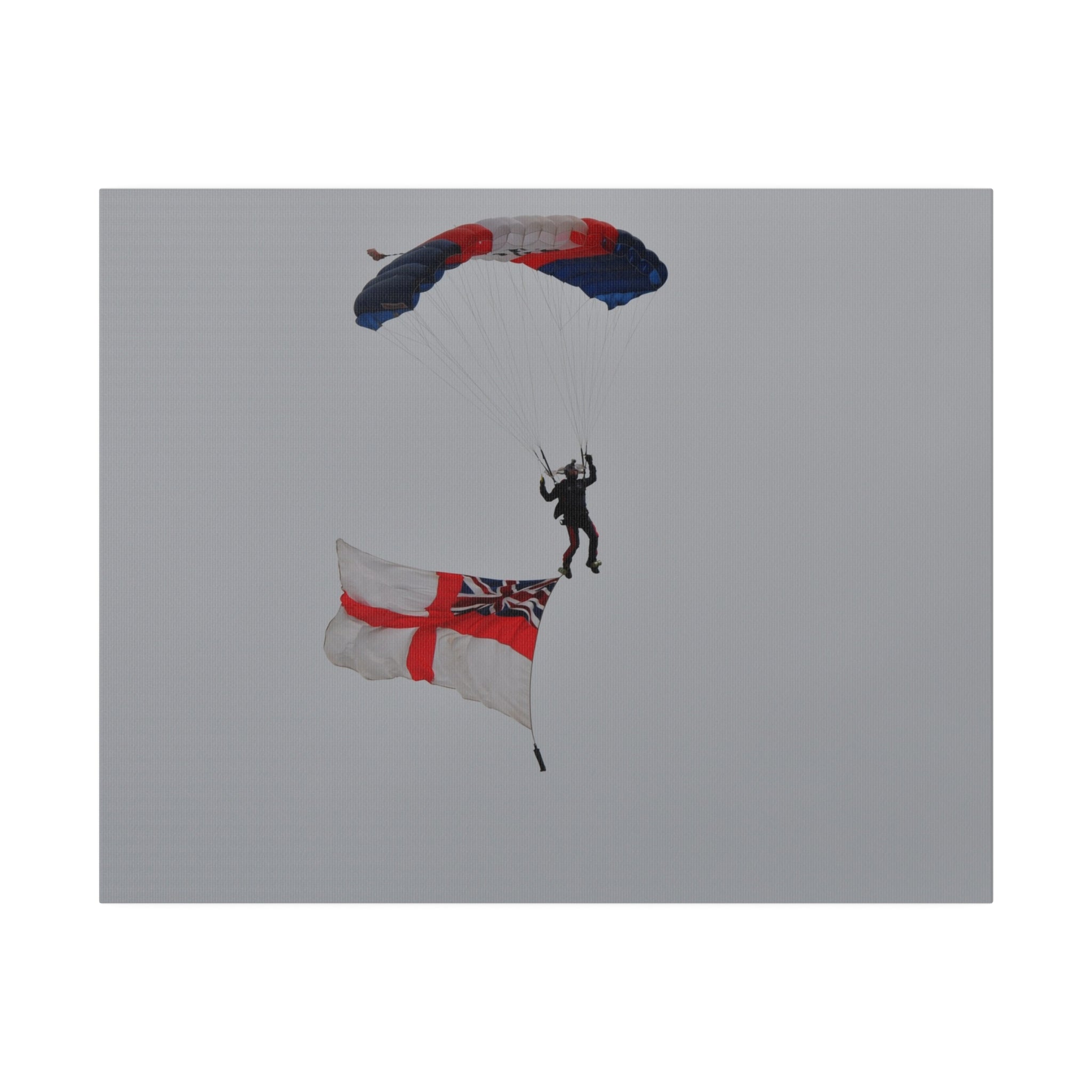 Royal Navy Parachuter With Flag Close Up Canvas - The Trio Synergize Group