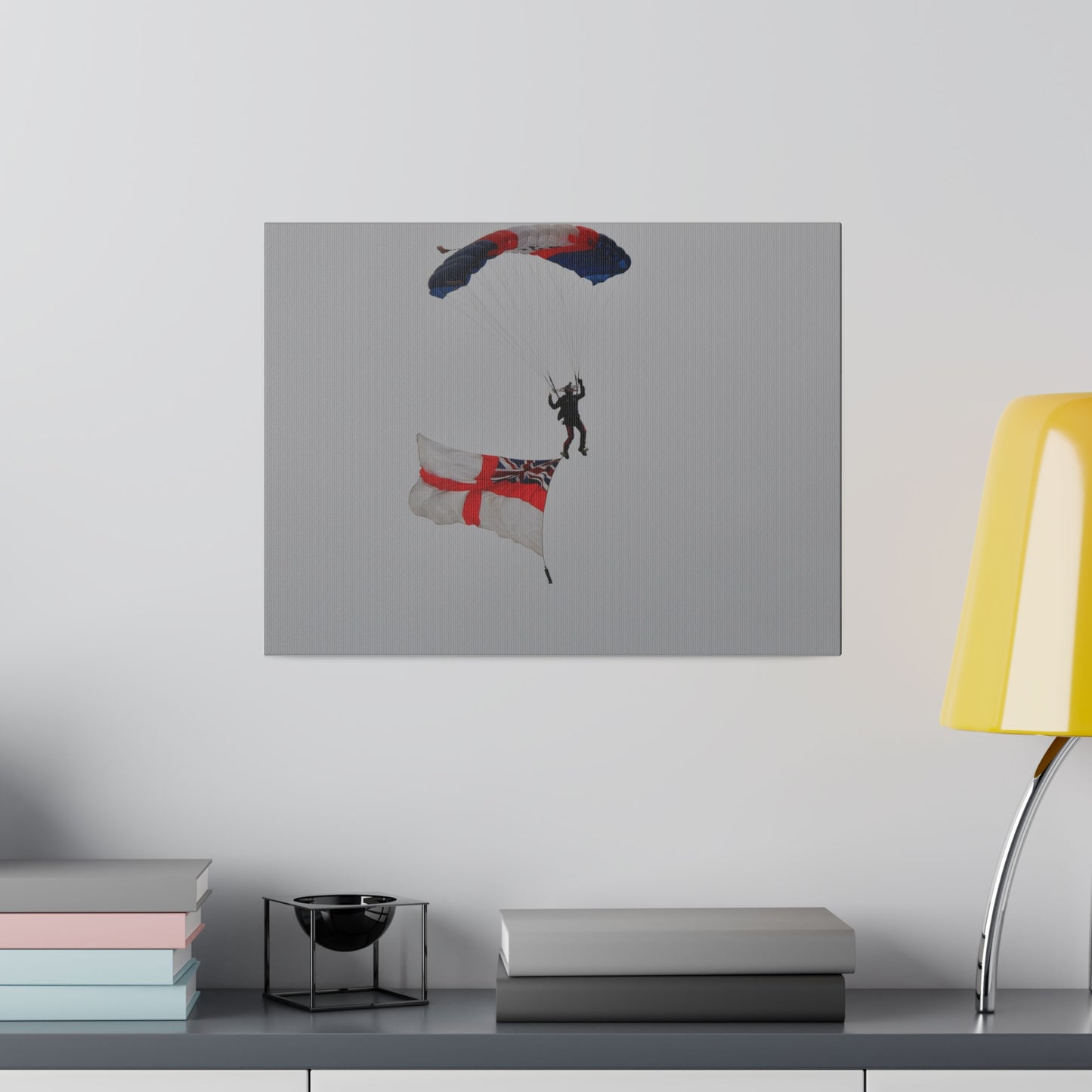 Royal Navy Parachuter With Flag Close Up Canvas - The Trio Synergize Group