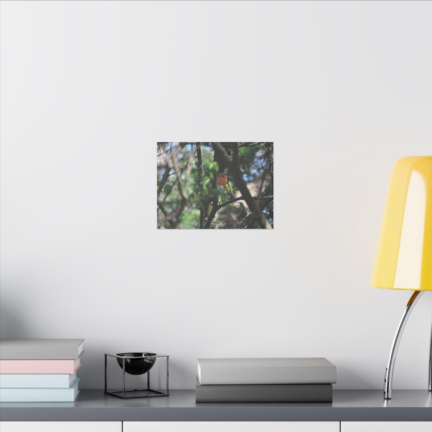 Adult Robin Looking To The Right Through The Trees Canvas - The Trio Synergize Group