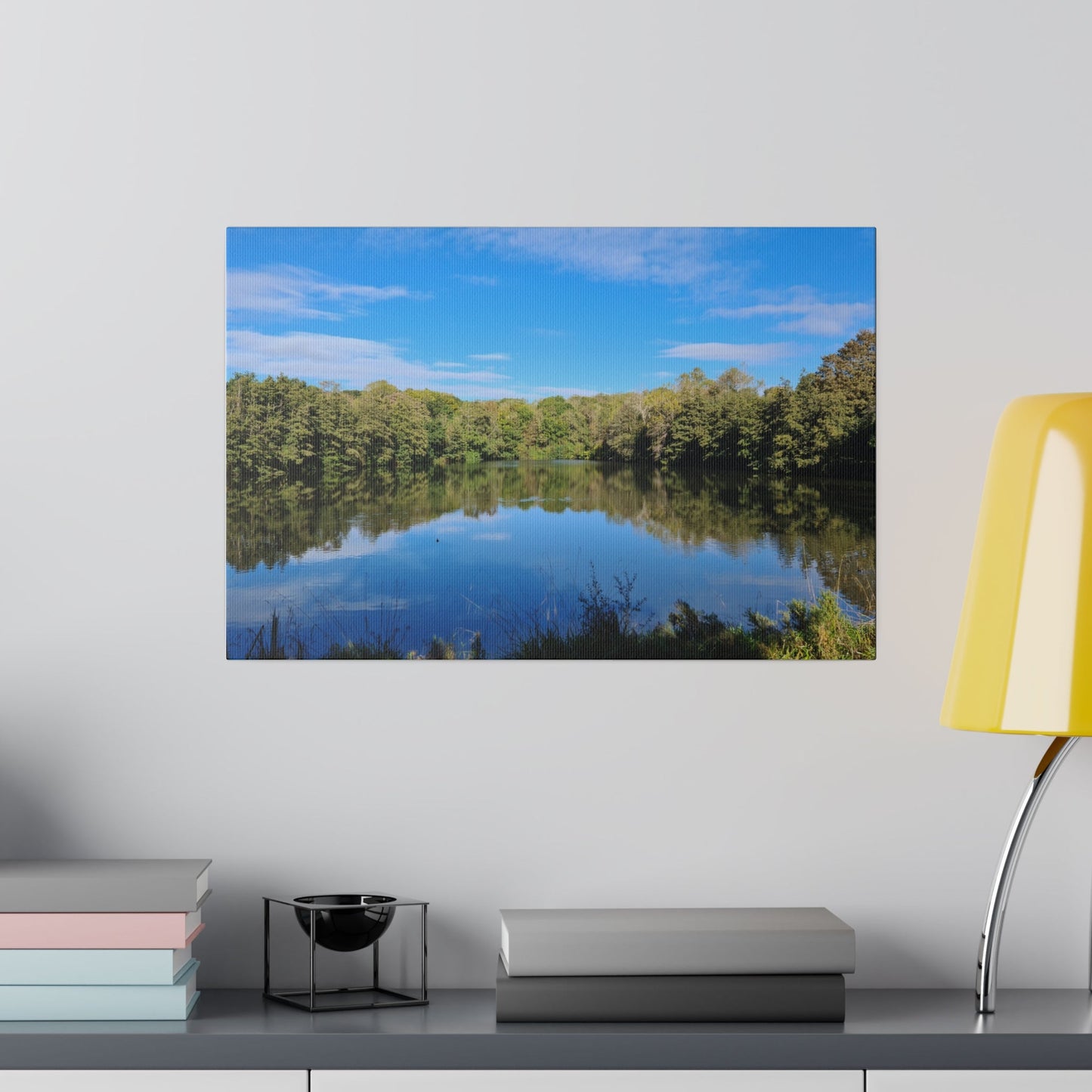 Alexandra Park Pond With Trees And Lovely Blue Sky With Clouds Canvas - The Trio Synergize Group