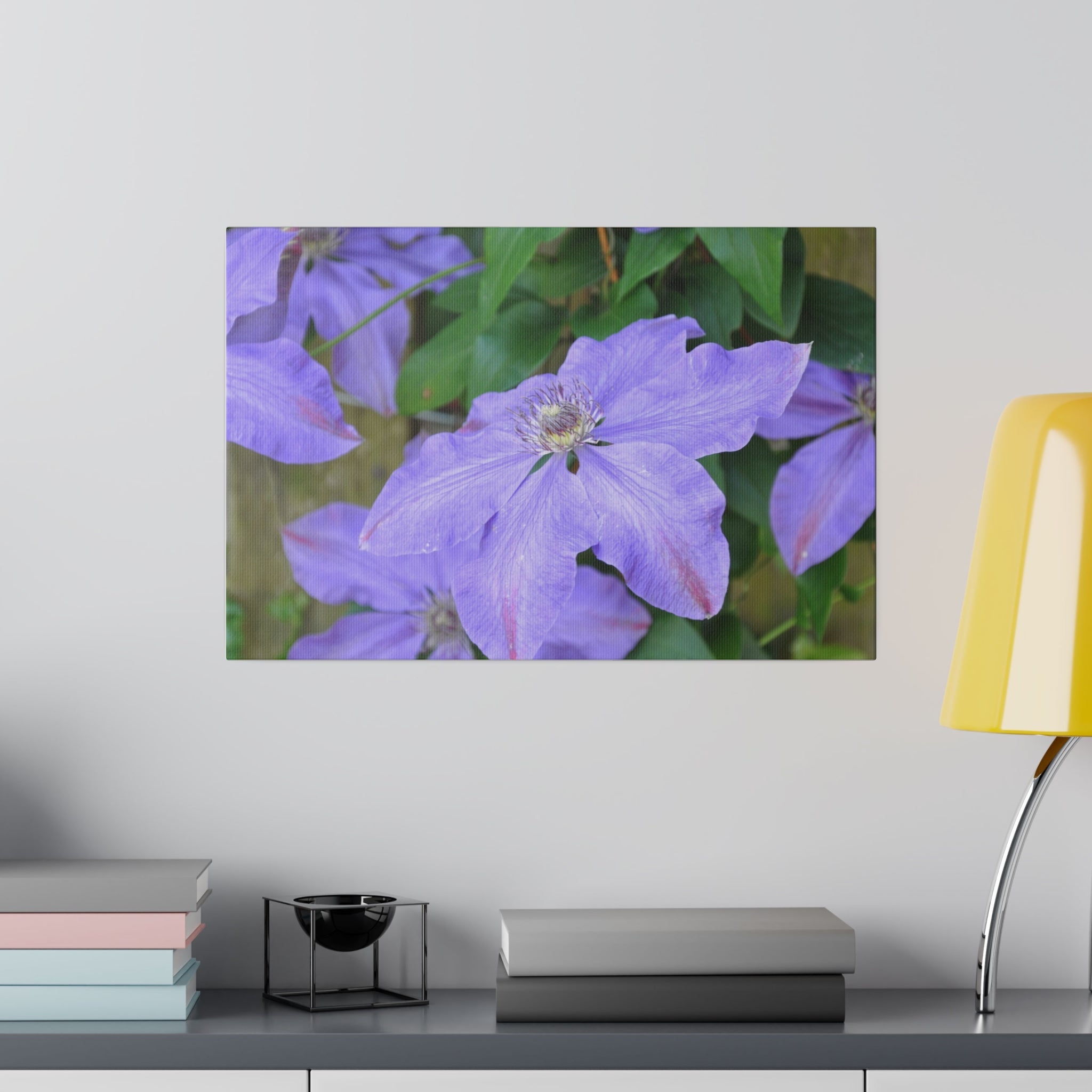 Purple Asian Virginsbower Close Up Canvas - The Trio Synergize Group