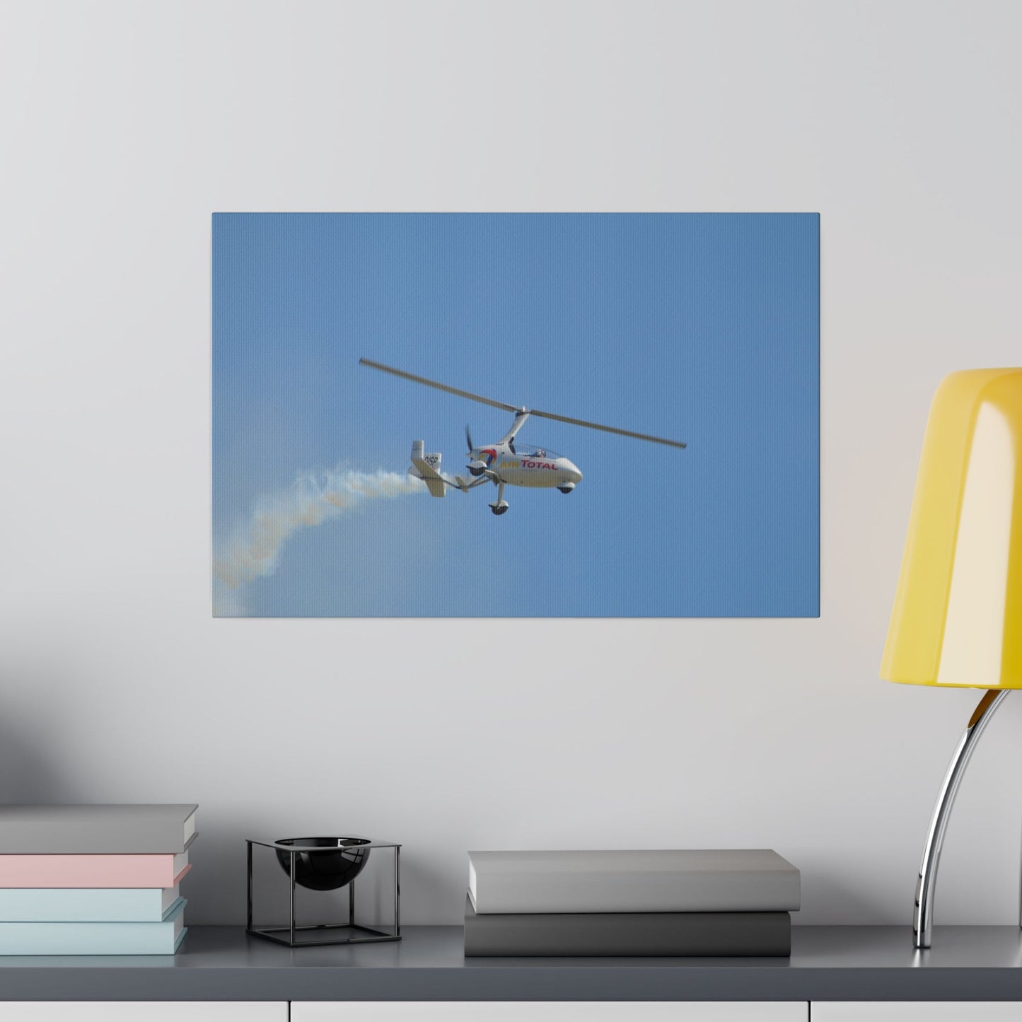 AutoGyro With Smoke, With A slight Angle Canvas Print - The Trio Synergize Group