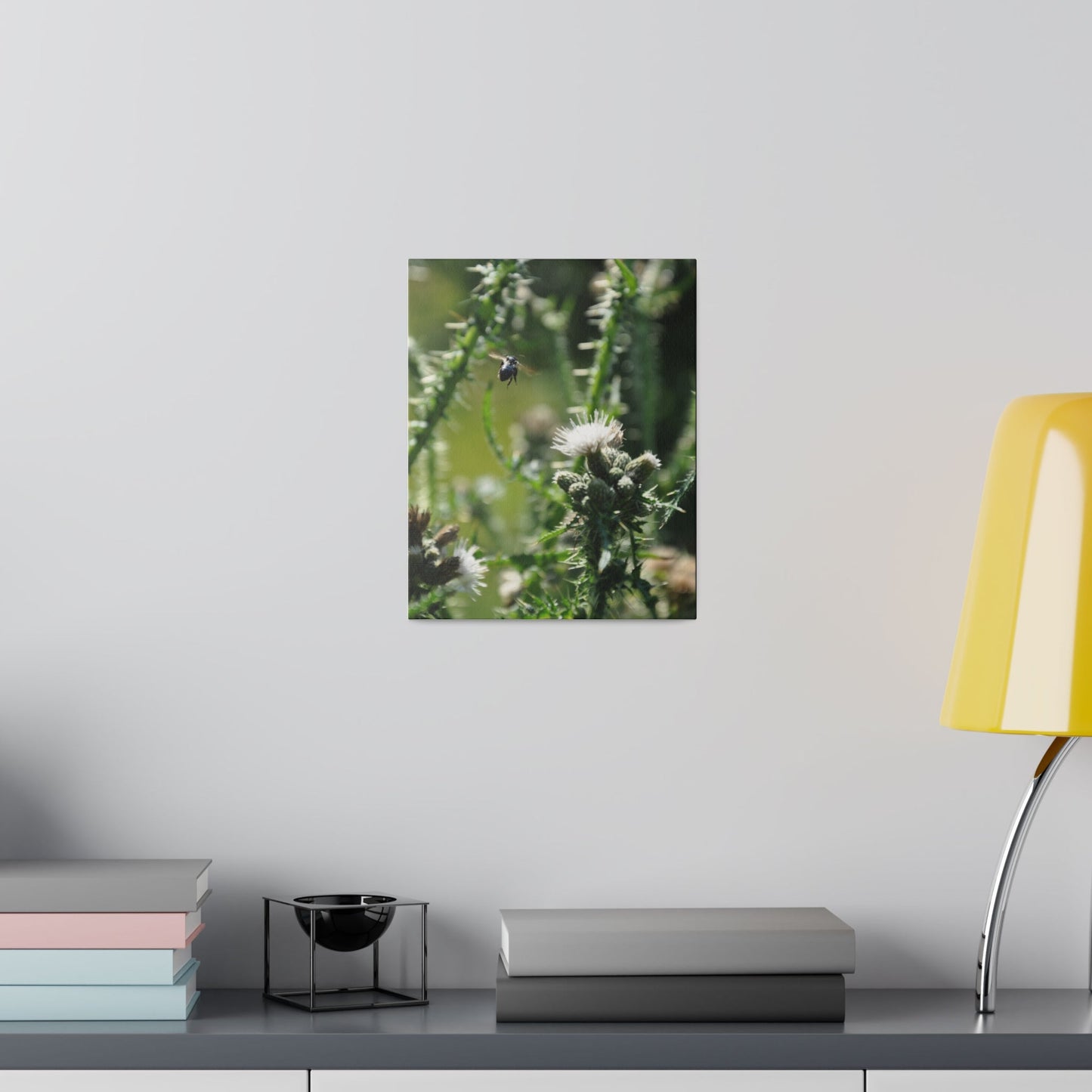 Bee In Flight And Plants Canvas - The Trio Synergize Group