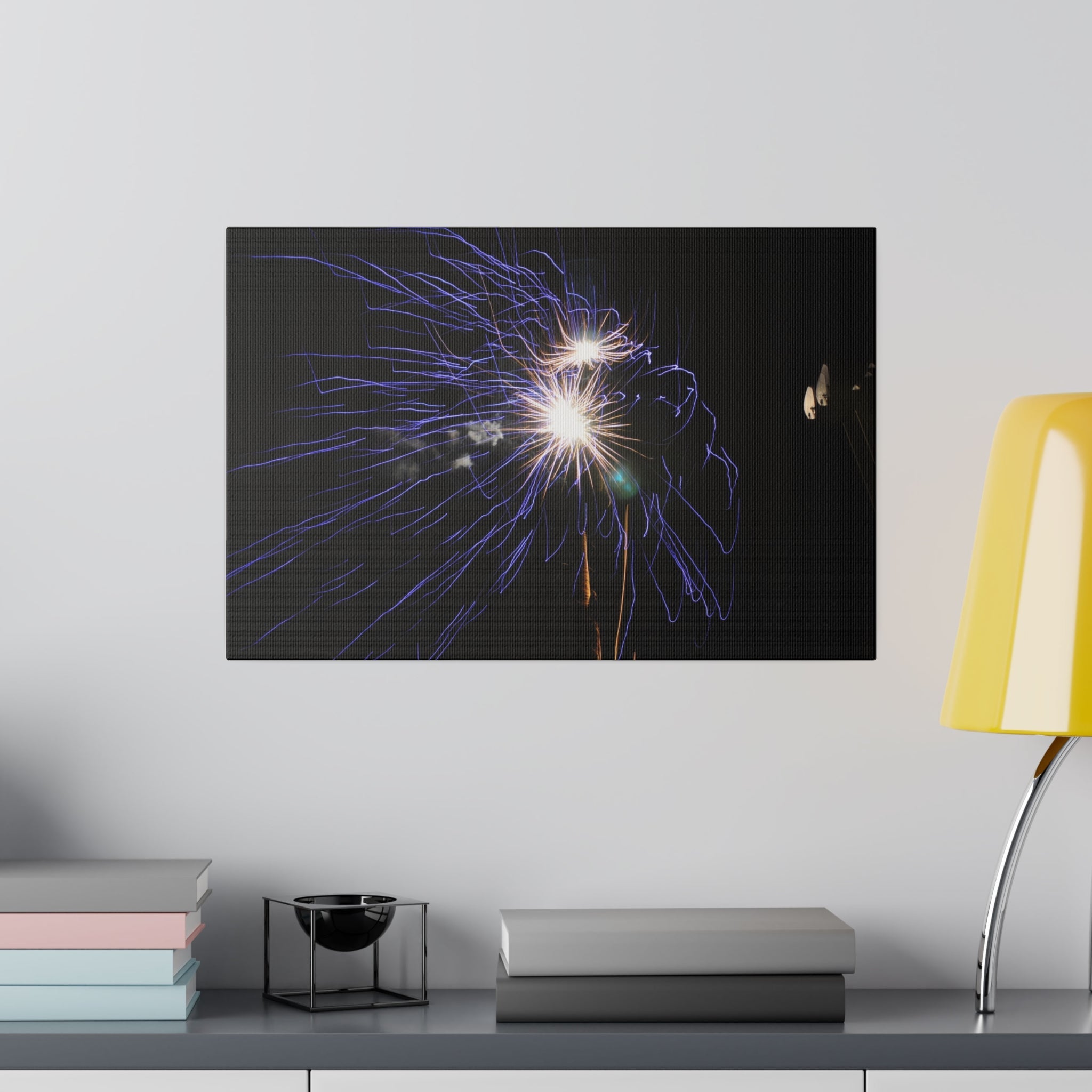 Blue Spark Firework Canvas Print - The Trio Synergize Group