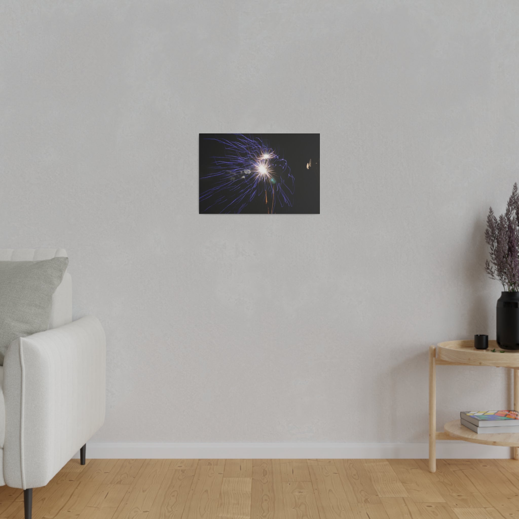 Blue Spark Firework Canvas Print - The Trio Synergize Group