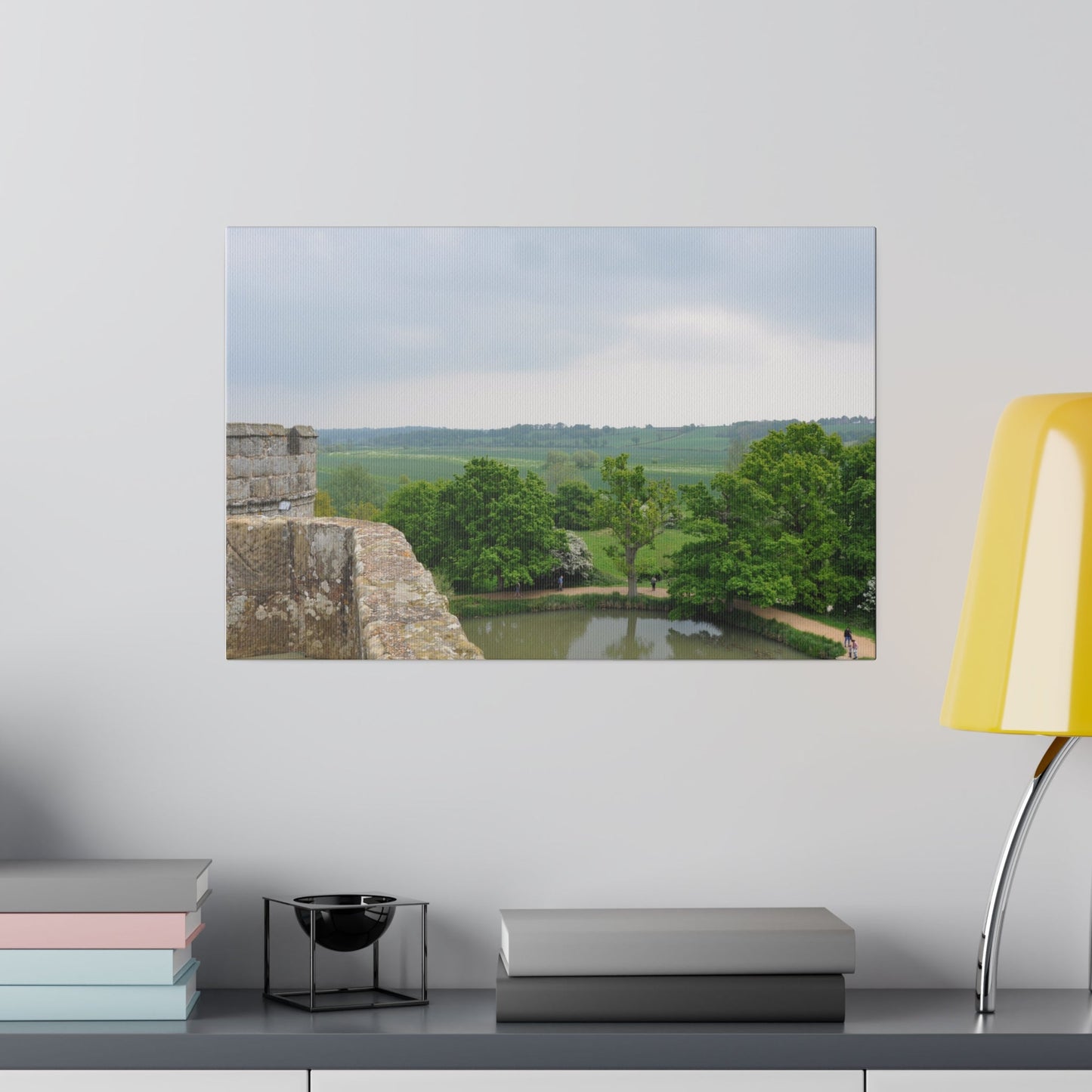 Bodiam Castle Countryside View With Moat From On Top Canvas - The Trio Synergize Group