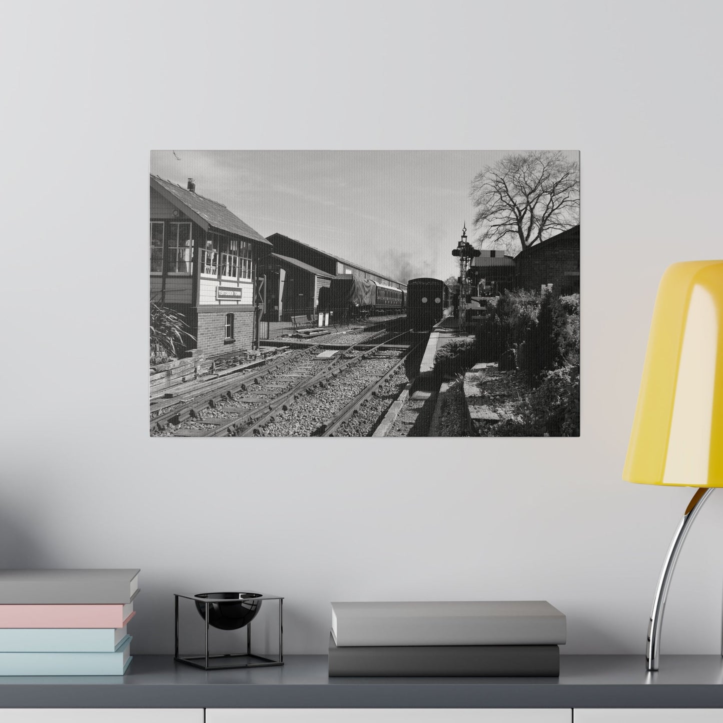 Bodiam Station Black & White, Matte Canvas - The Trio Synergize Group