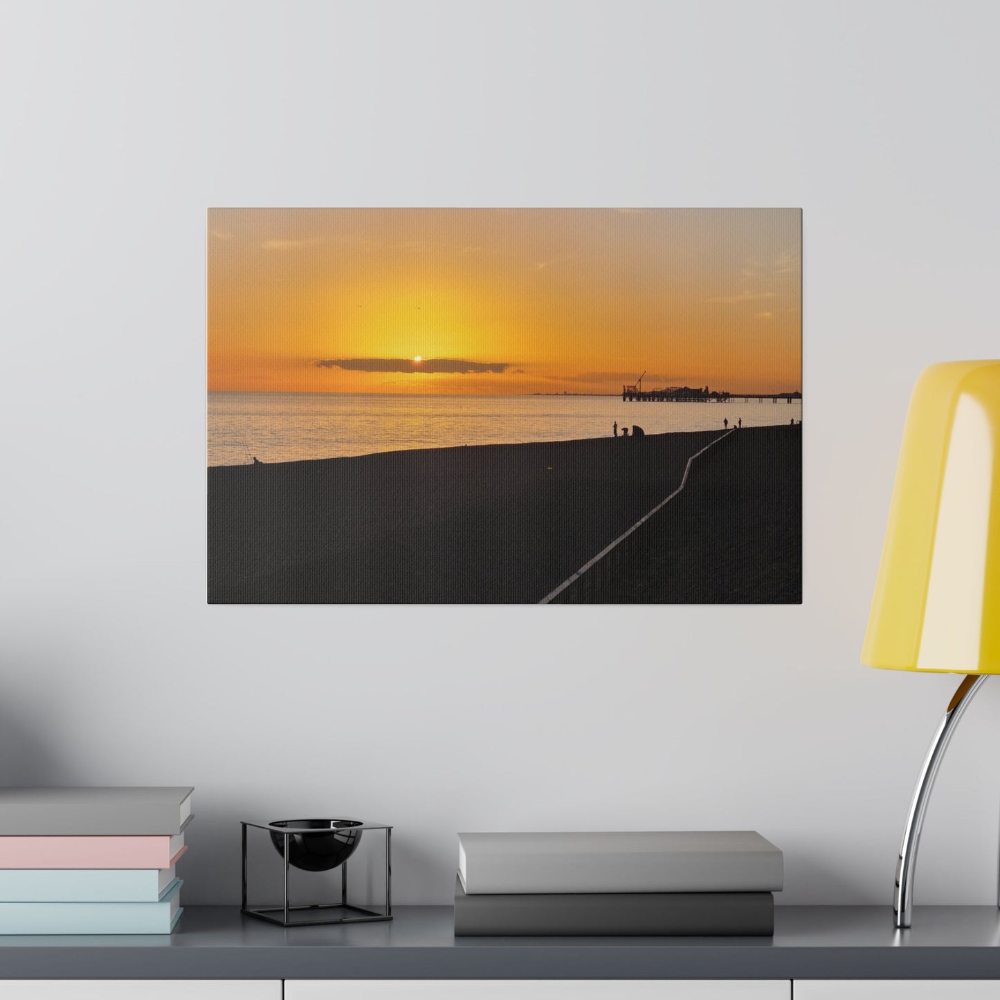 Brighton Sunset Over The Sea And Pier Canvas - The Trio Synergize Group