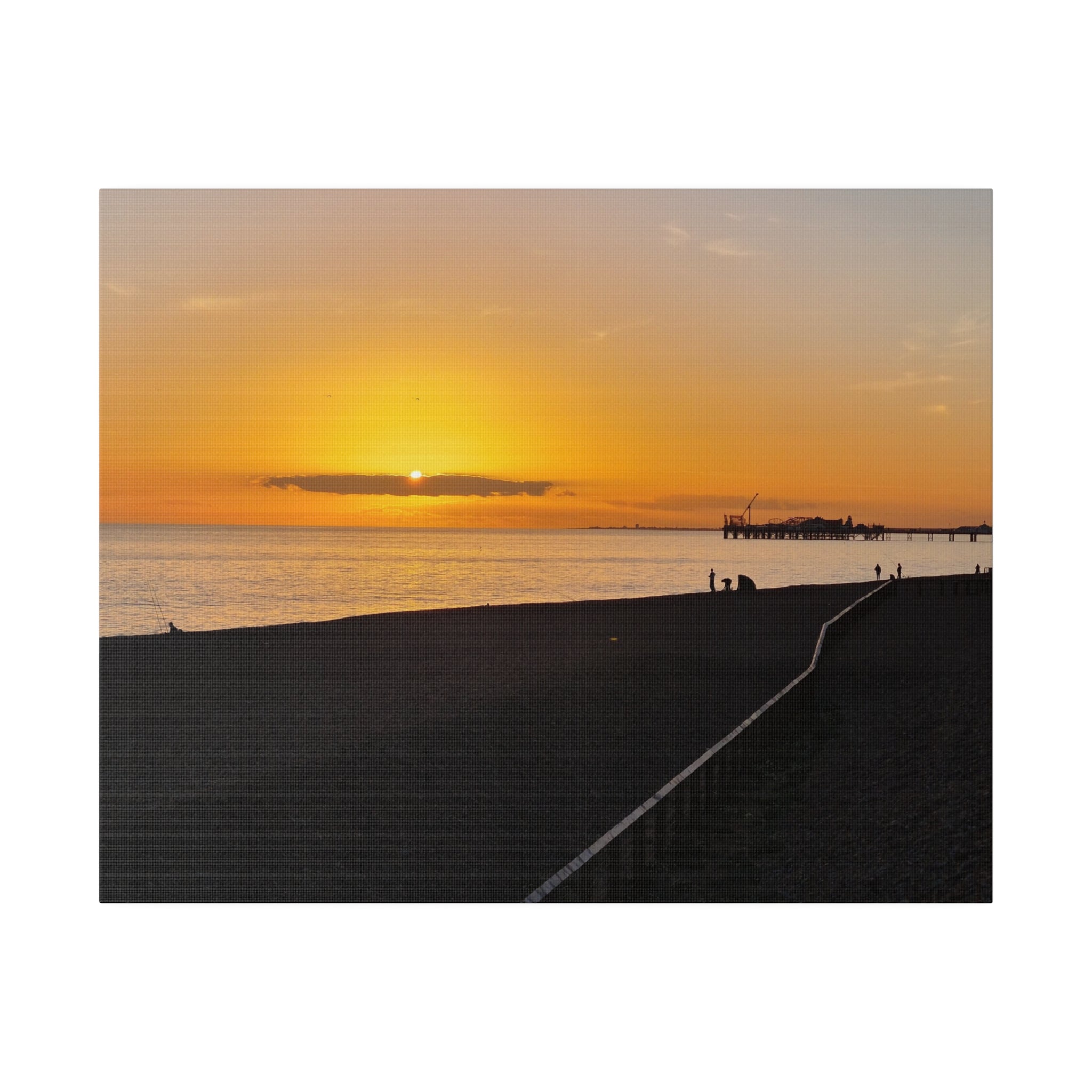 Brighton Sunset Over The Sea And Pier Canvas - The Trio Synergize Group