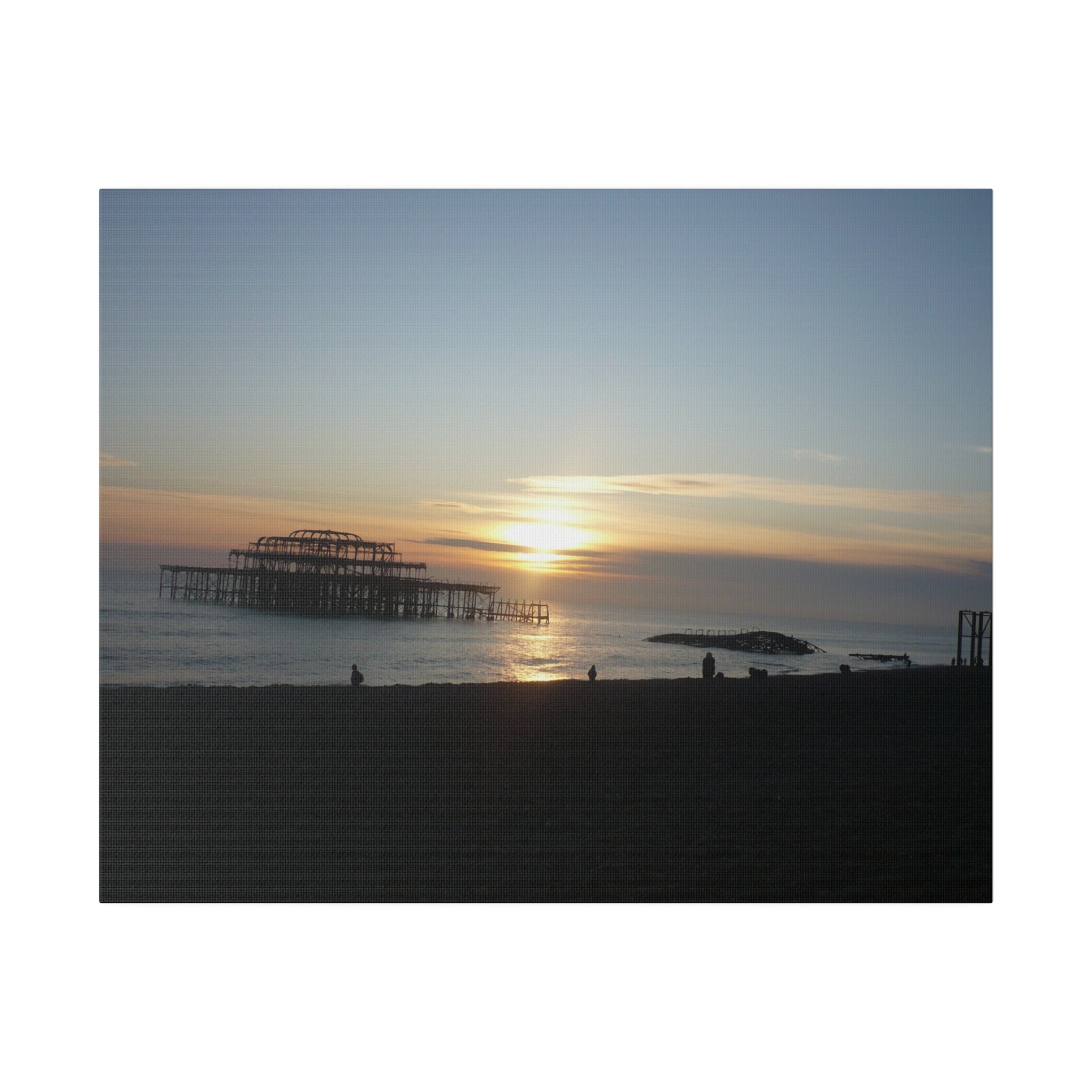 Brighton's Burned Down Pier With A Sunset Canvas - The Trio Synergize Group