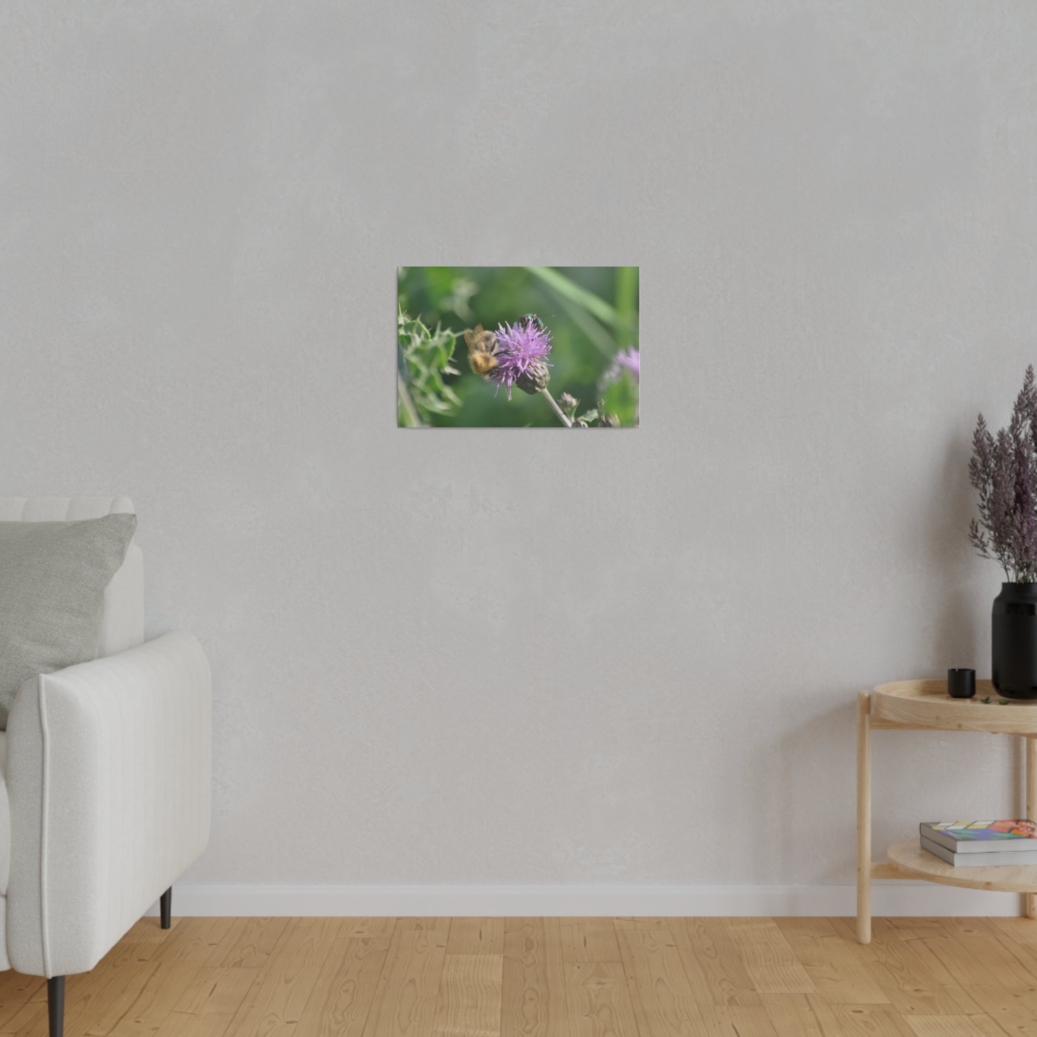 Bumblebee And Fly On A Flower Canvas - The Trio Synergize Group