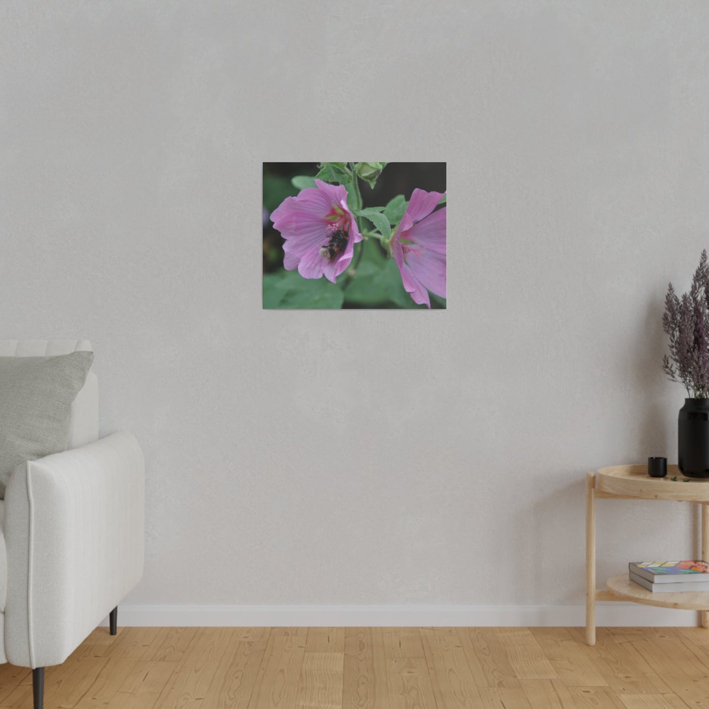 Bumblebee On A Flower, Matte Canvas, Stretched, 0.75" - The Trio Synergize Group