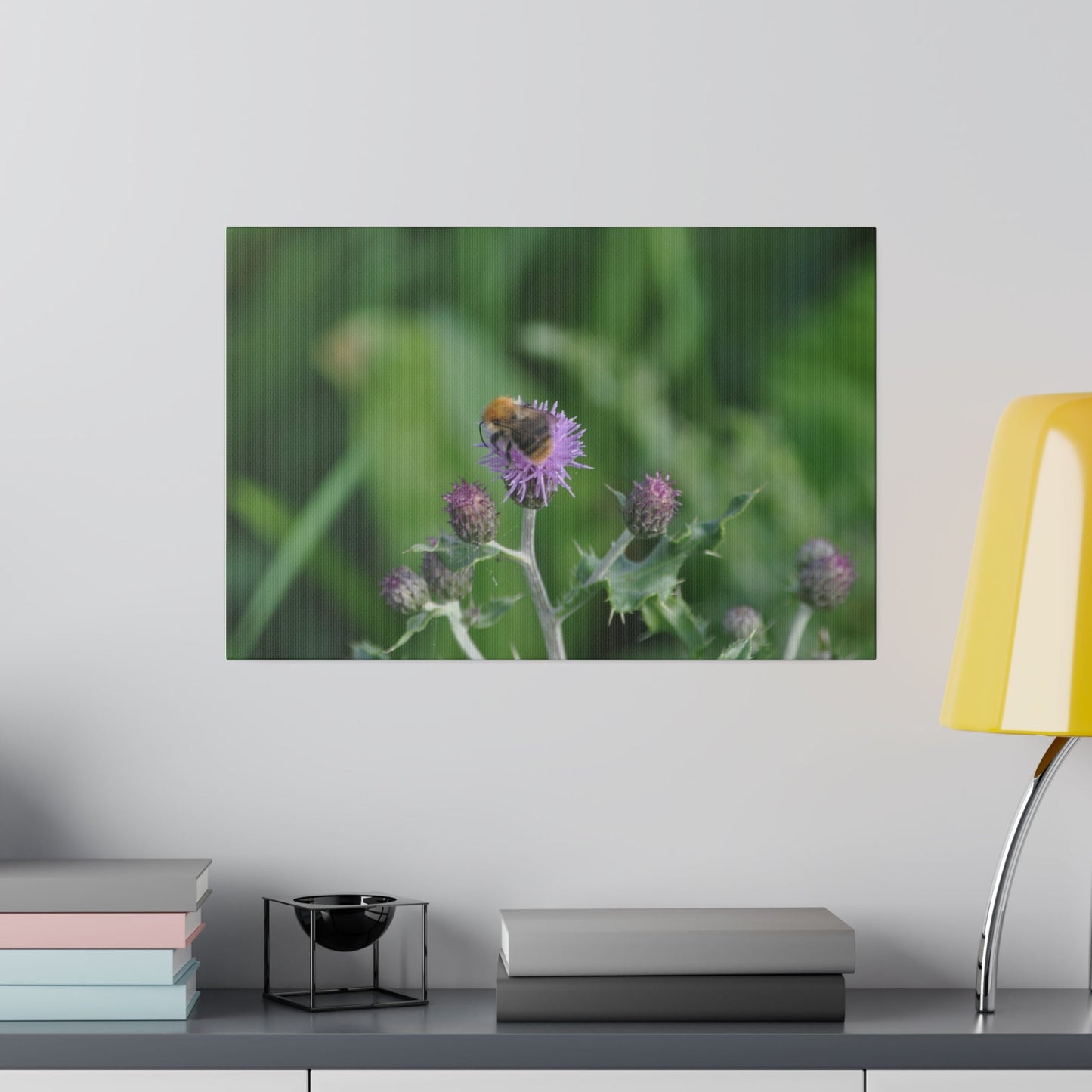 Bumblebee On Purple Thistle Canvas - The Trio Synergize Group