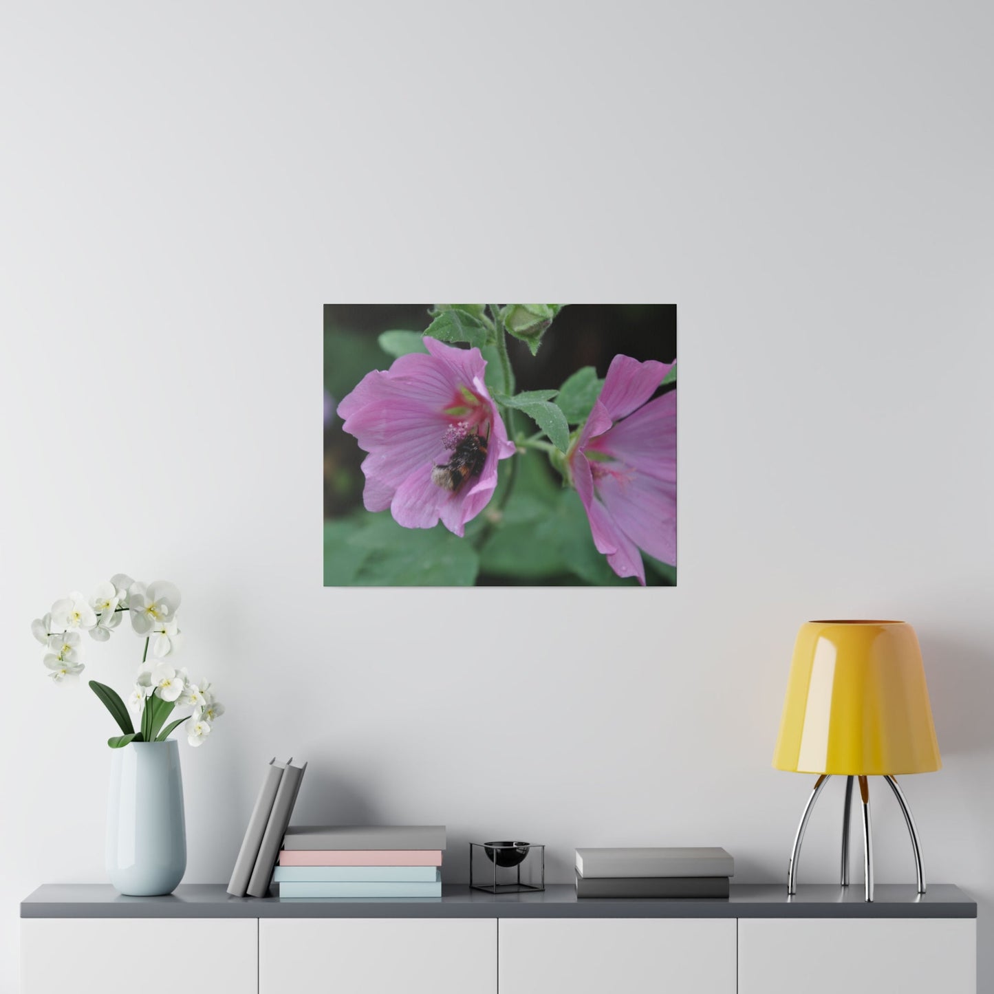 Bumblebee On A Flower, Matte Canvas, Stretched, 0.75" - The Trio Synergize Group