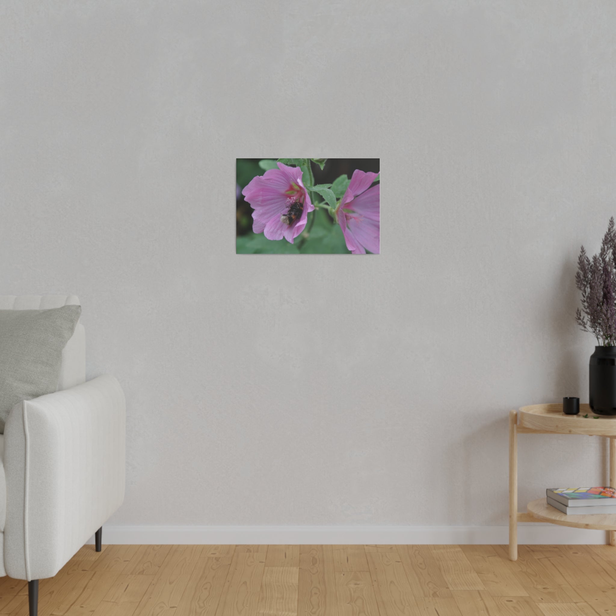 Bumblebee Inside A Purple Flower Canvas - The Trio Synergize Group