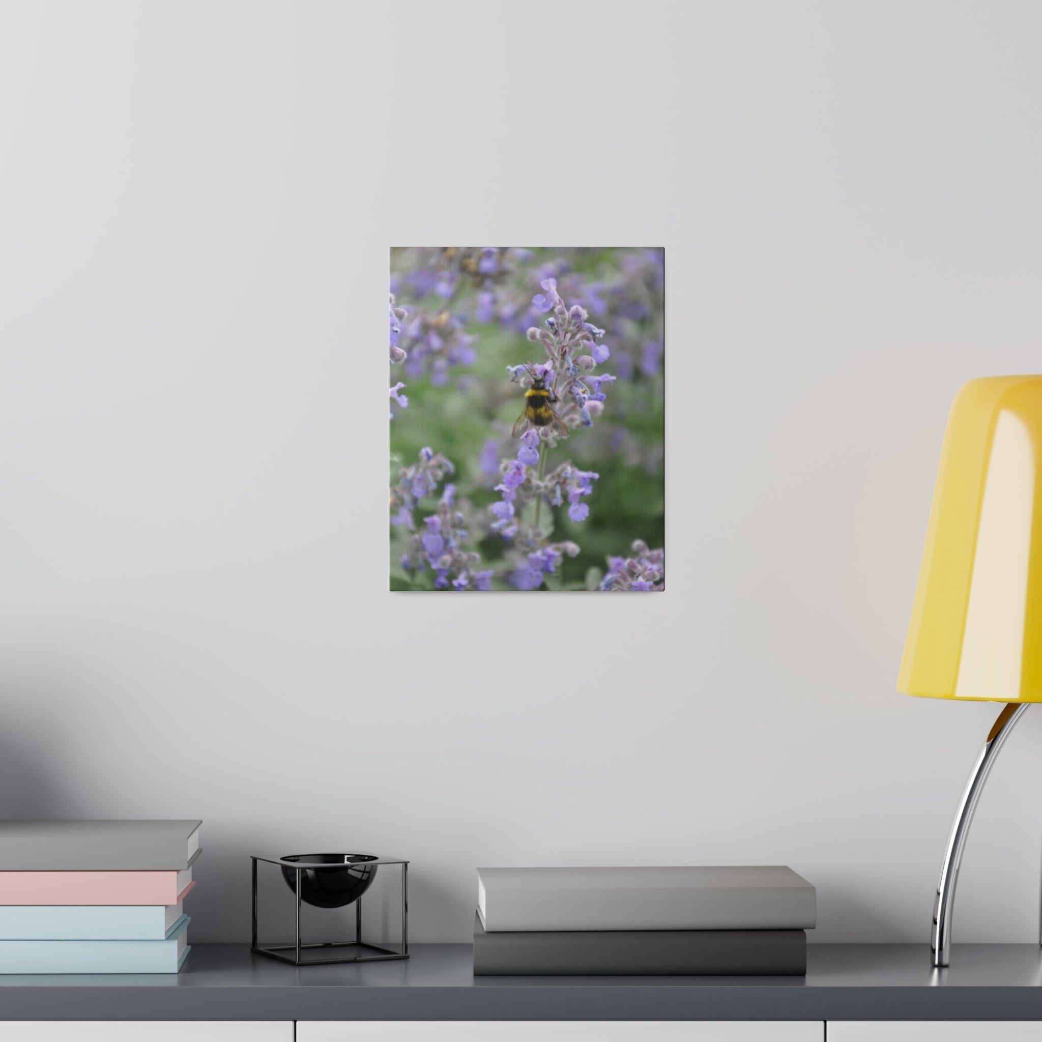 Bumblebee On Purple Clematis With Blurred Background Canvas - The Trio Synergize Group