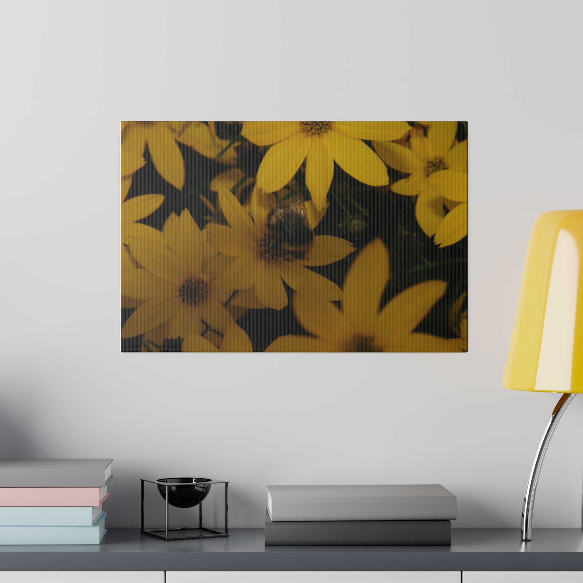 Bumblebee Yellow Coreopsis Canvas - Buzzing Beauty! - The Trio Synergize Group