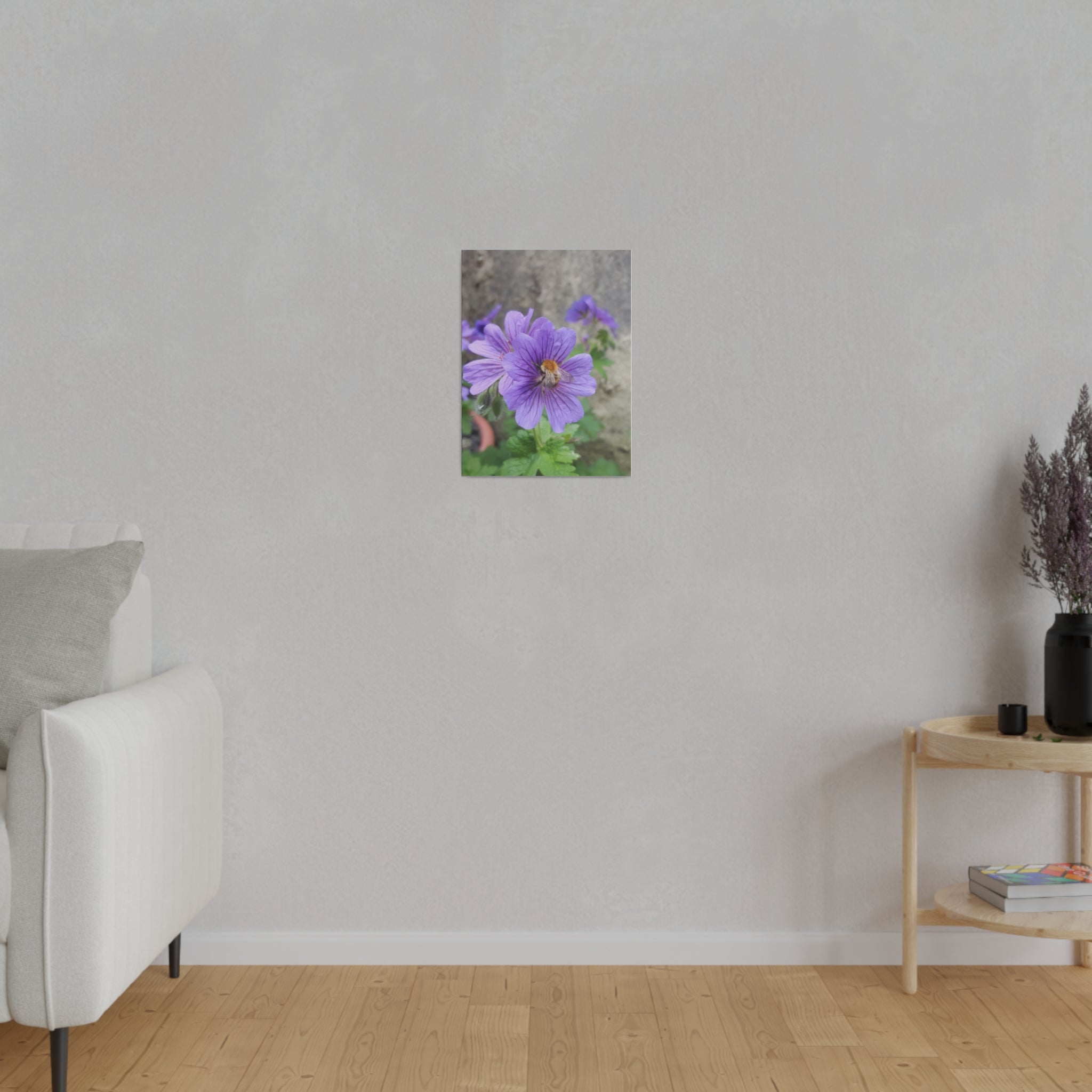 Bumblebee on Purple Cranesbill Canvas - The Trio Synergize Group