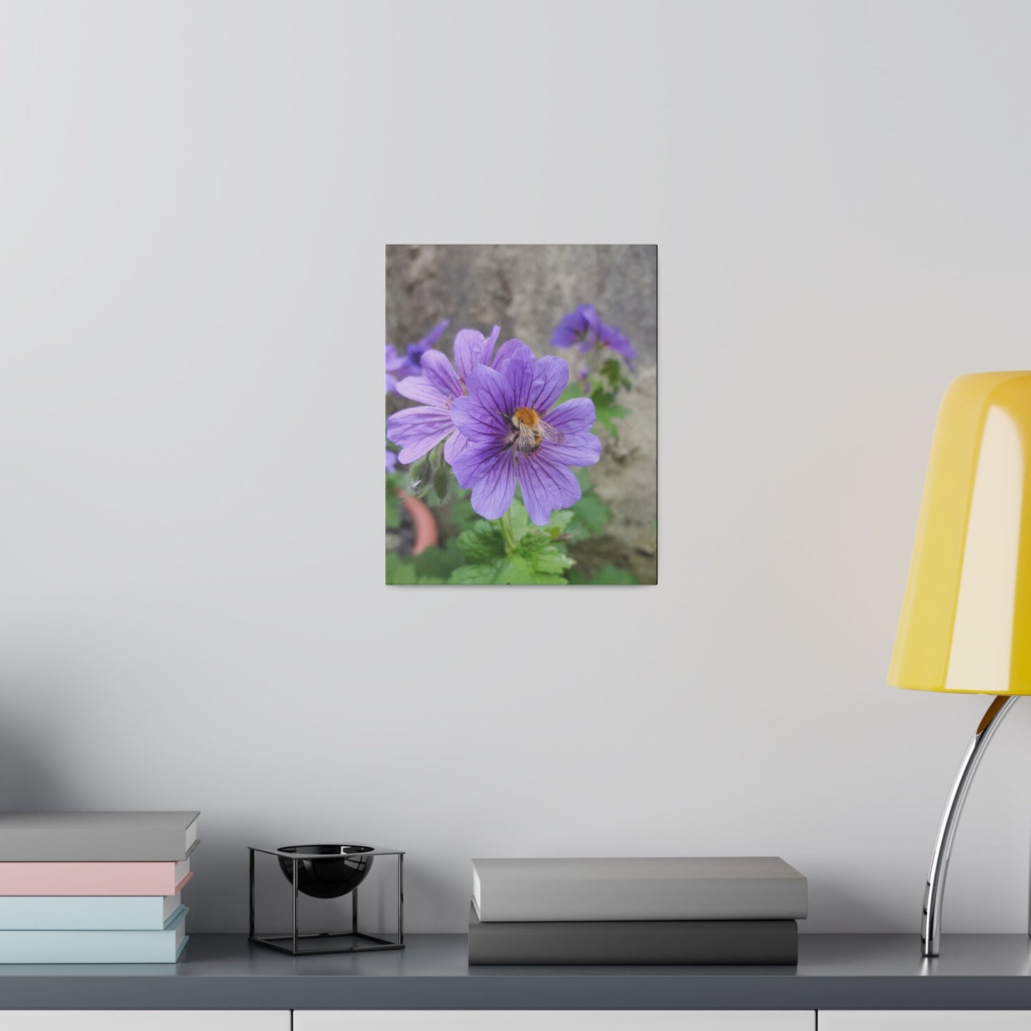 Bumblebee on Purple Cranesbill Canvas - The Trio Synergize Group