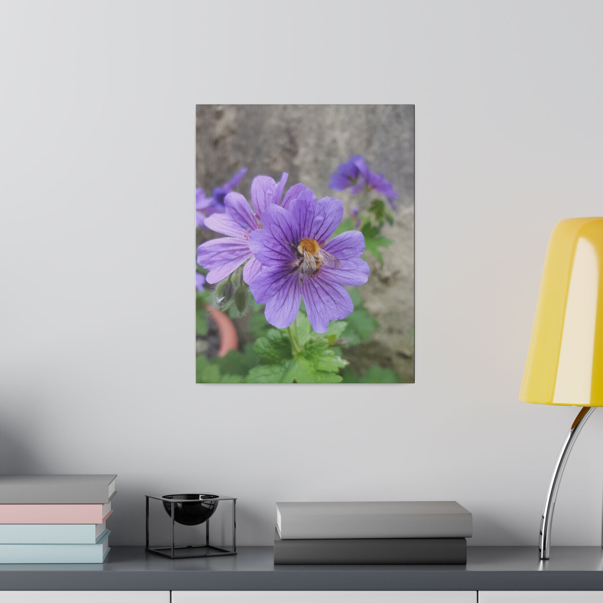 Bumblebee on Purple Cranesbill Canvas - The Trio Synergize Group