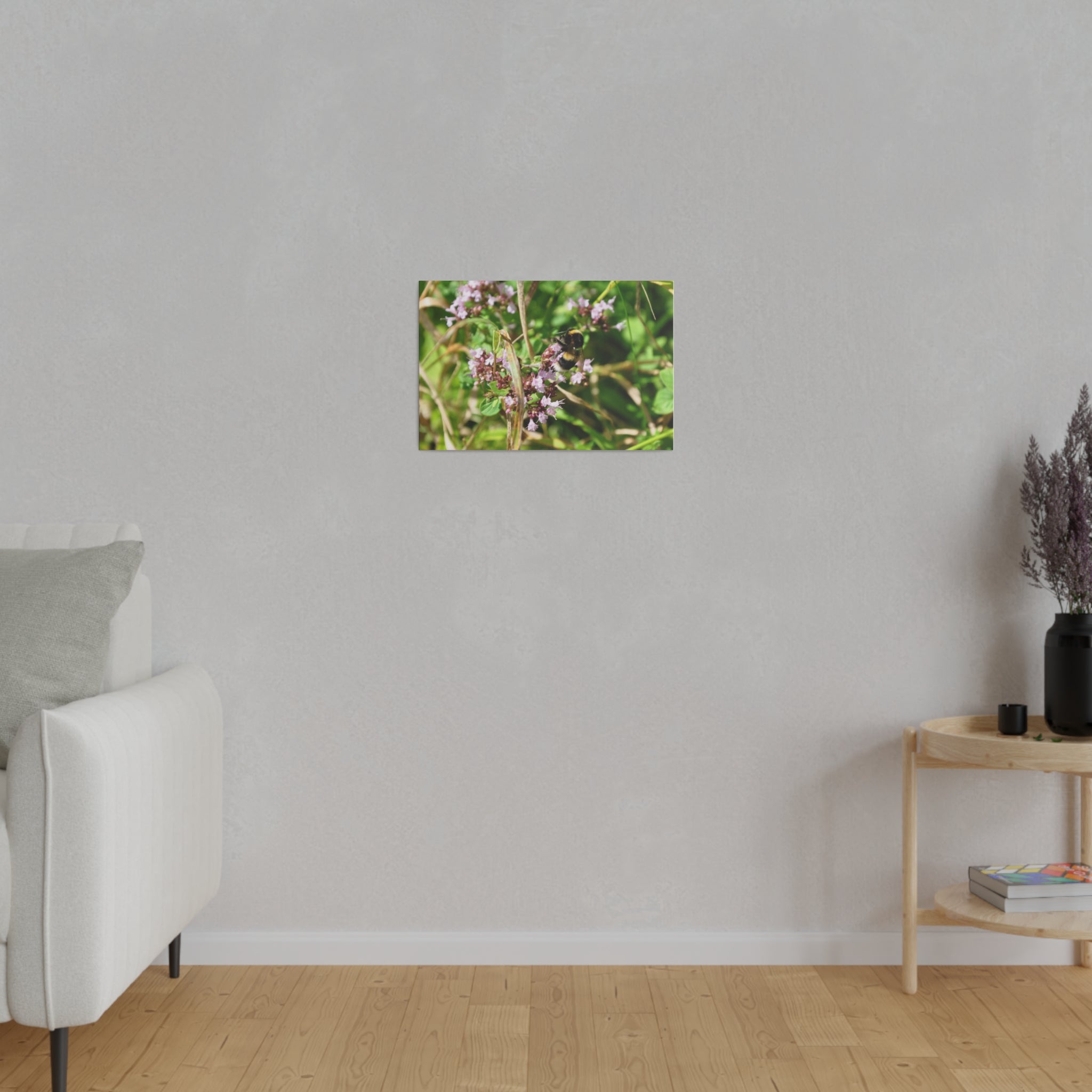Bumblebee On Small Pinkie Flowers Canvas - The Trio Synergize Group
