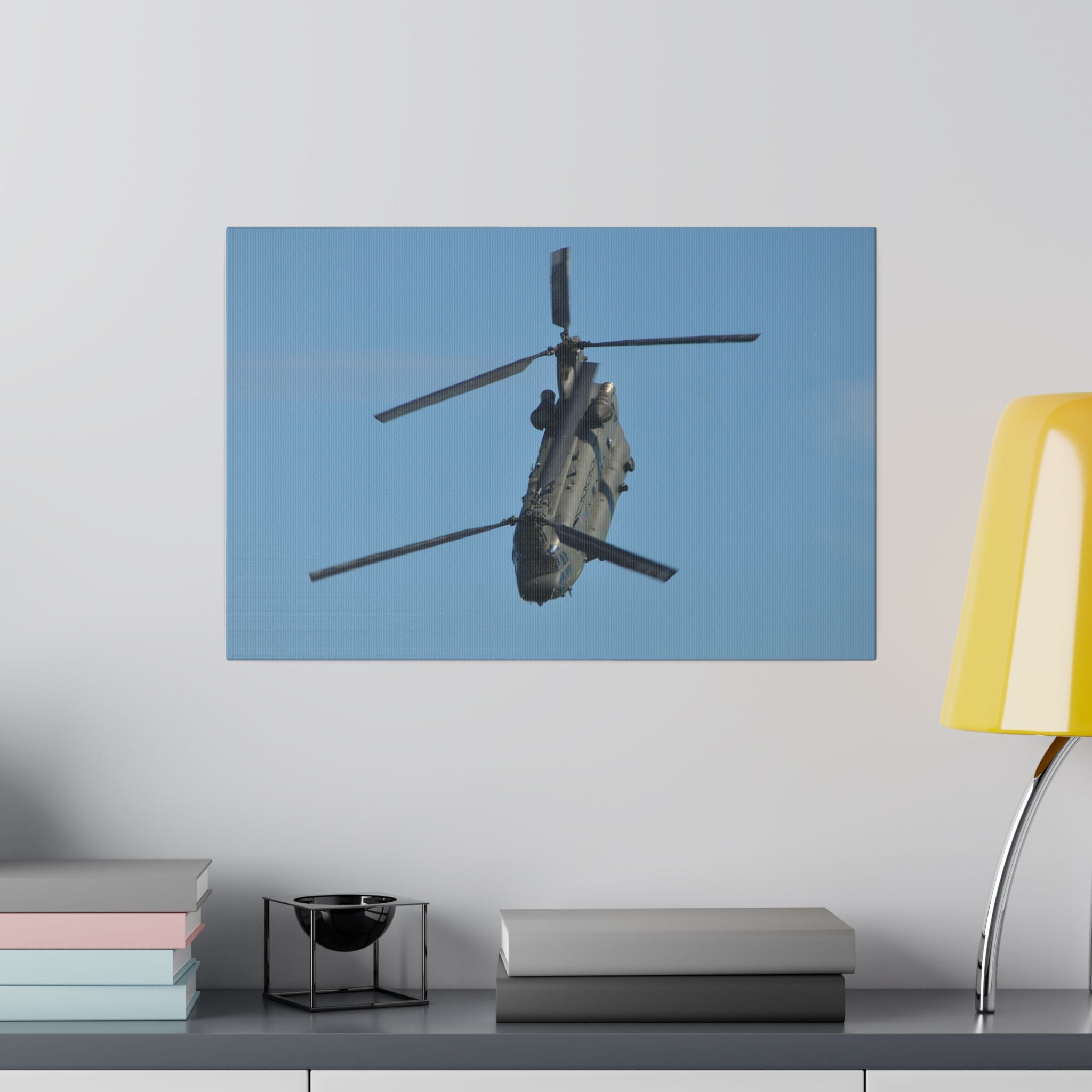 Chinook Helicopter Flying Forward Front And Top View Canvas - The Trio Synergize Group