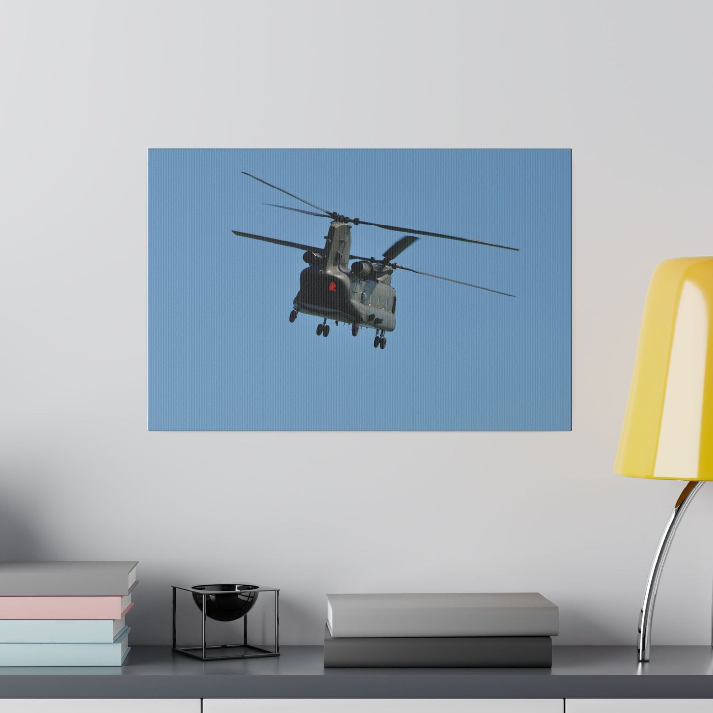 Chinook Helicopter, Cargo Door Open, Waving Canvas - The Trio Synergize Group