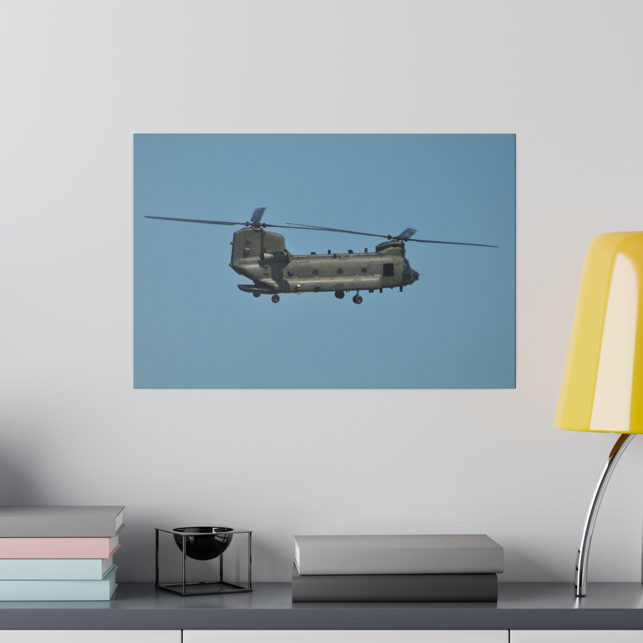 Chinook Helicopter Side View With Cargo Door Open Canvas - The Trio Synergize Group