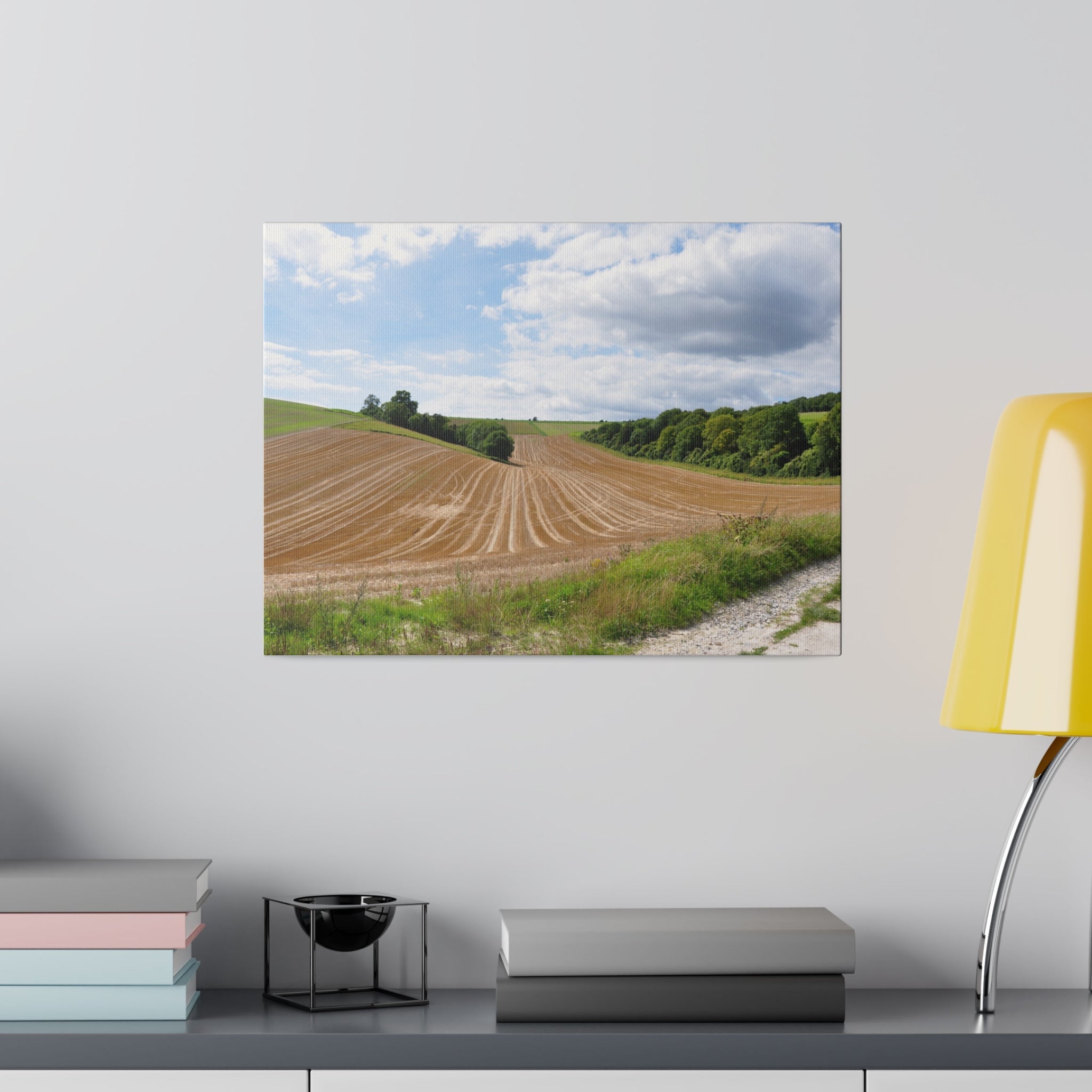 Countryside Farming Fields Landscape, Beautiful Sky Canvas - The Trio Synergize Group