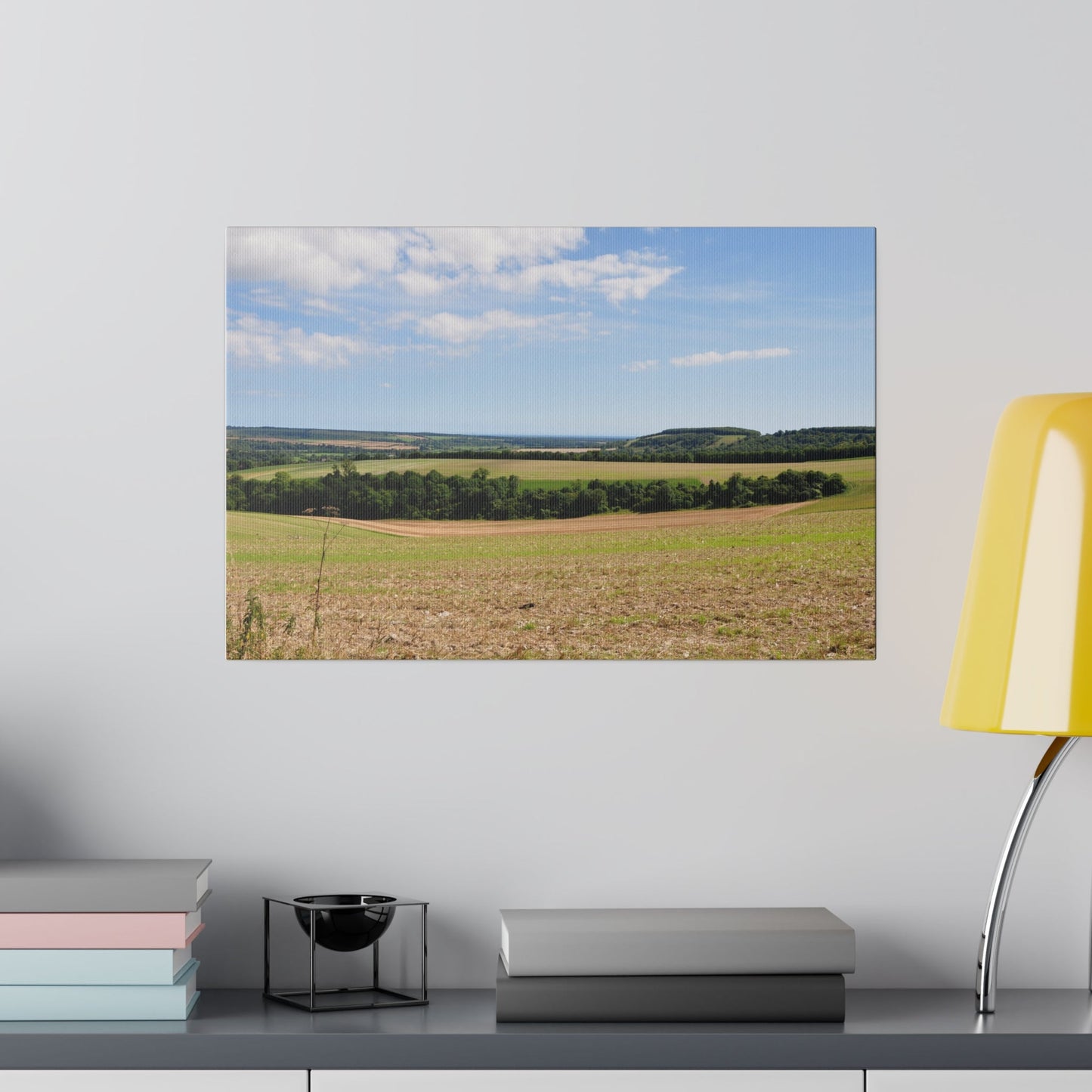 Countryside Fields Landscape With Farmland Canvas - The Trio Synergize Group