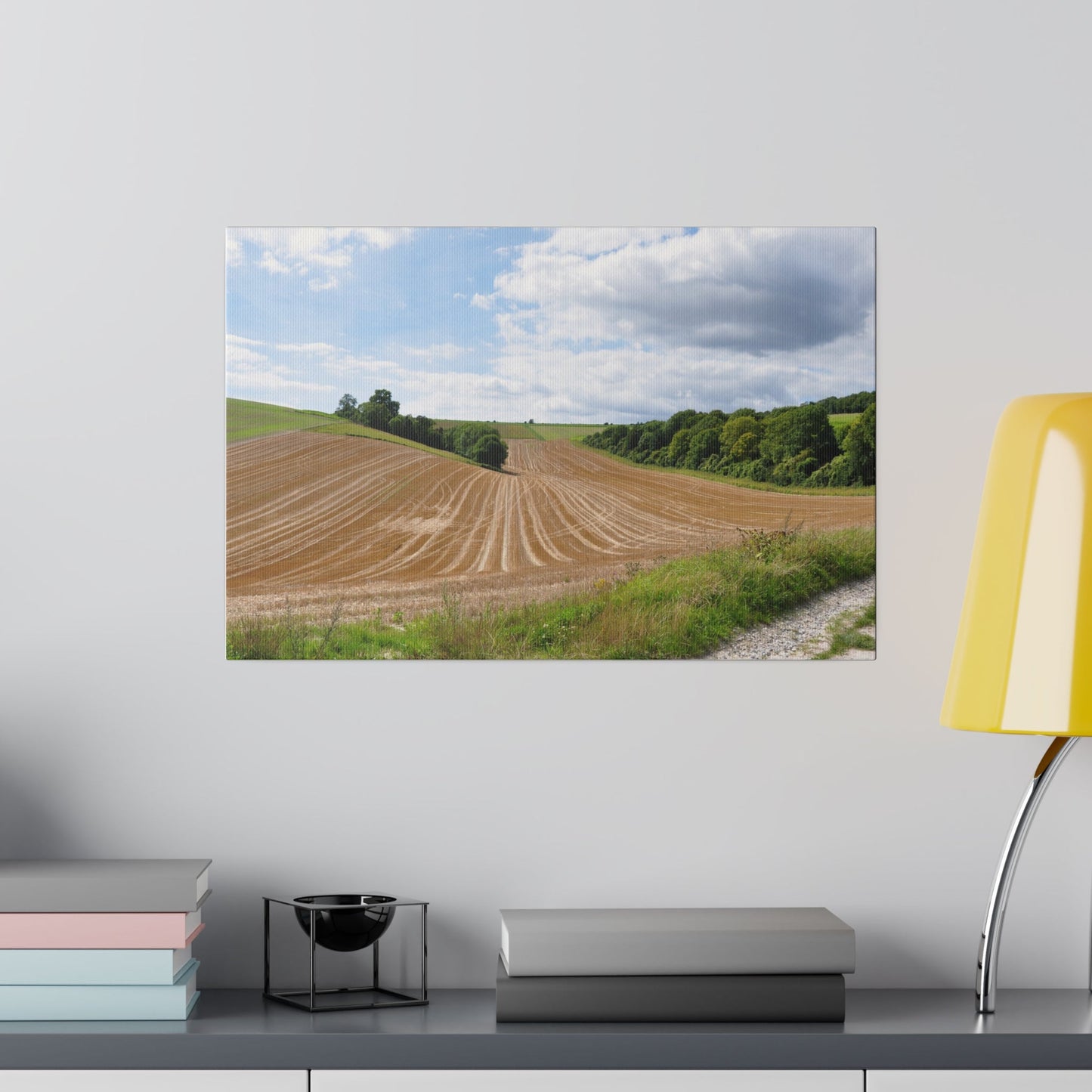 Countryside Farming Fields Landscape, Beautiful Sky Canvas - The Trio Synergize Group