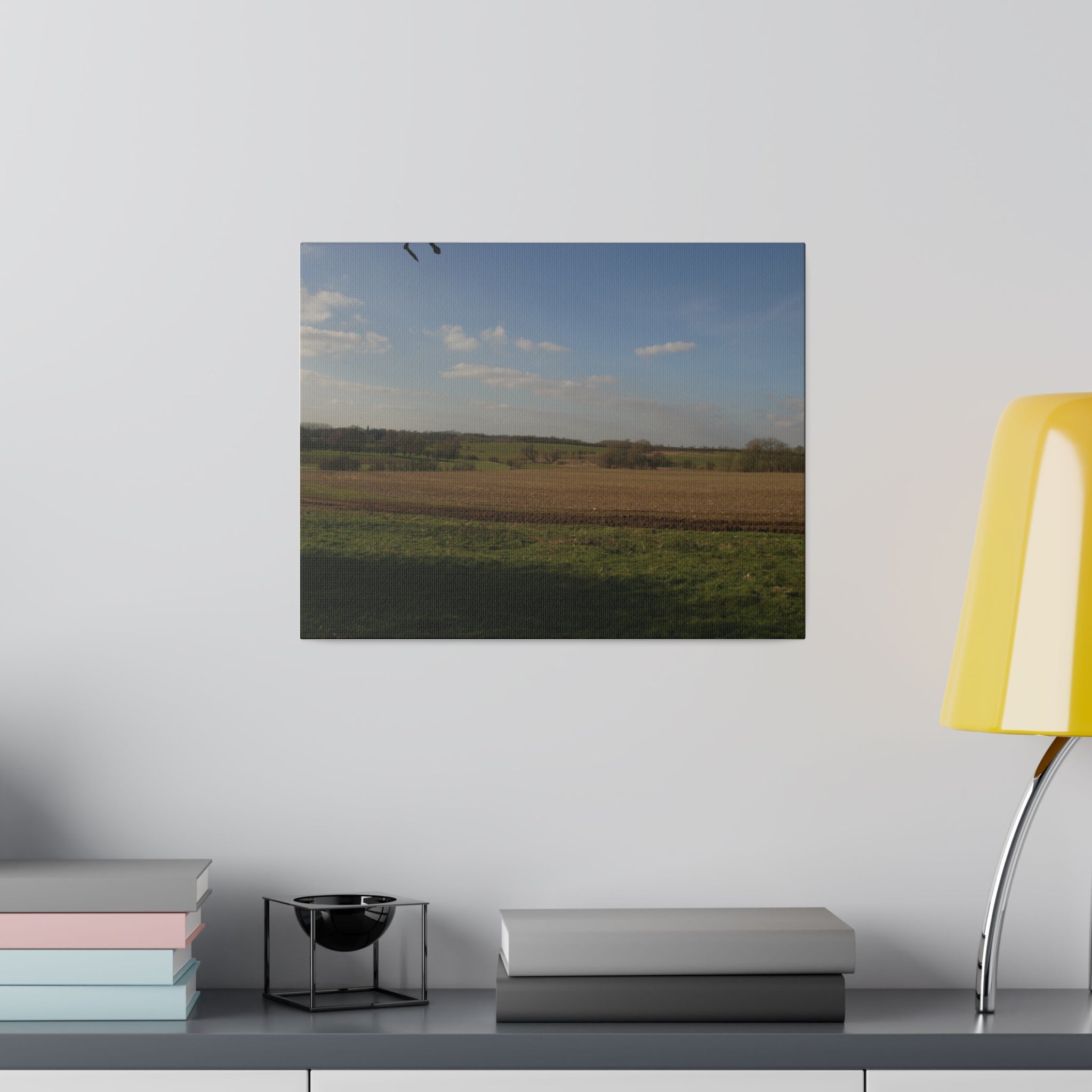 Countryside Landscape With Farm Fields and Lovely Sky Canvas - The Trio Synergize Group