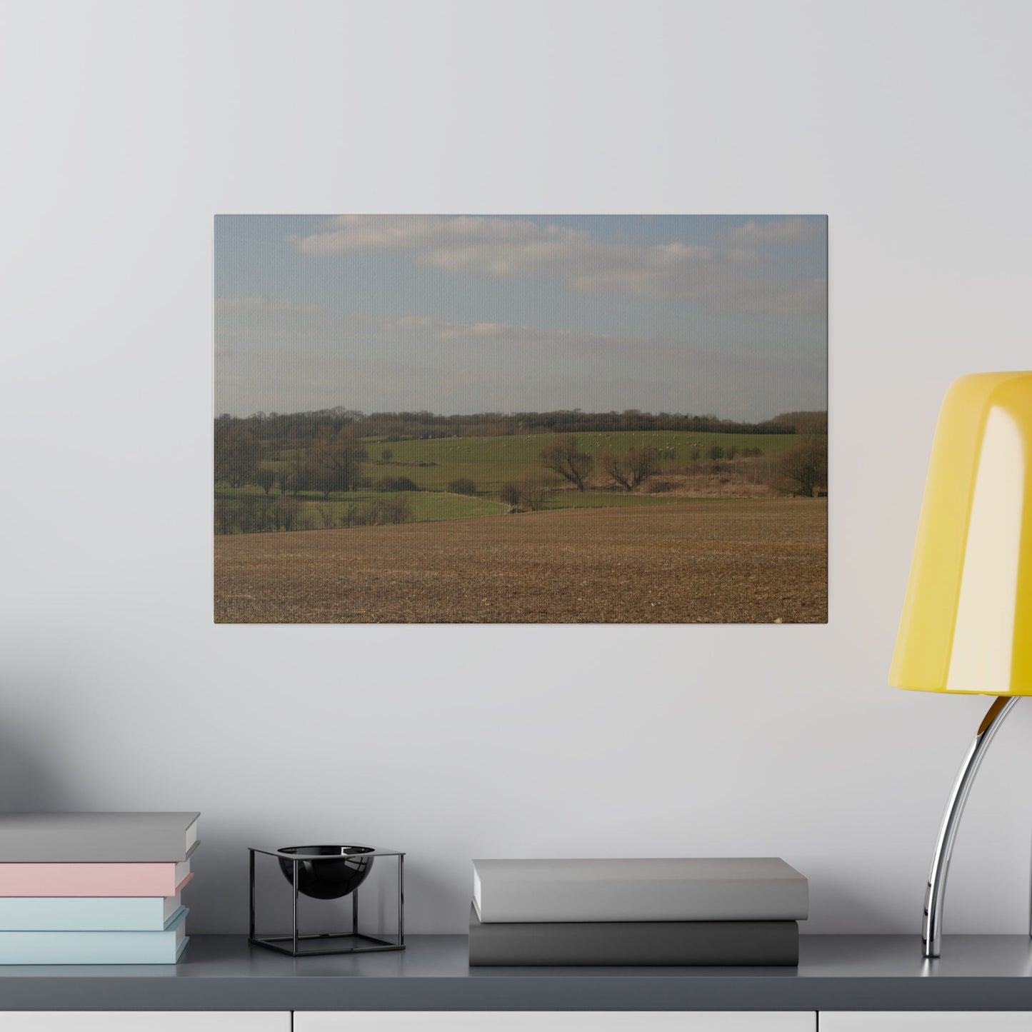 Countryside Landscape, Farm Fields & Sheep Canvas - The Trio Synergize Group