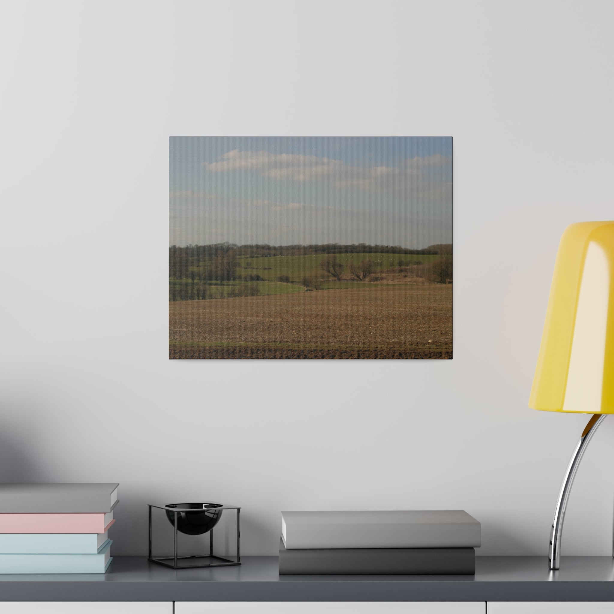 Countryside Landscape, Farm Fields & Sheep Canvas - The Trio Synergize Group