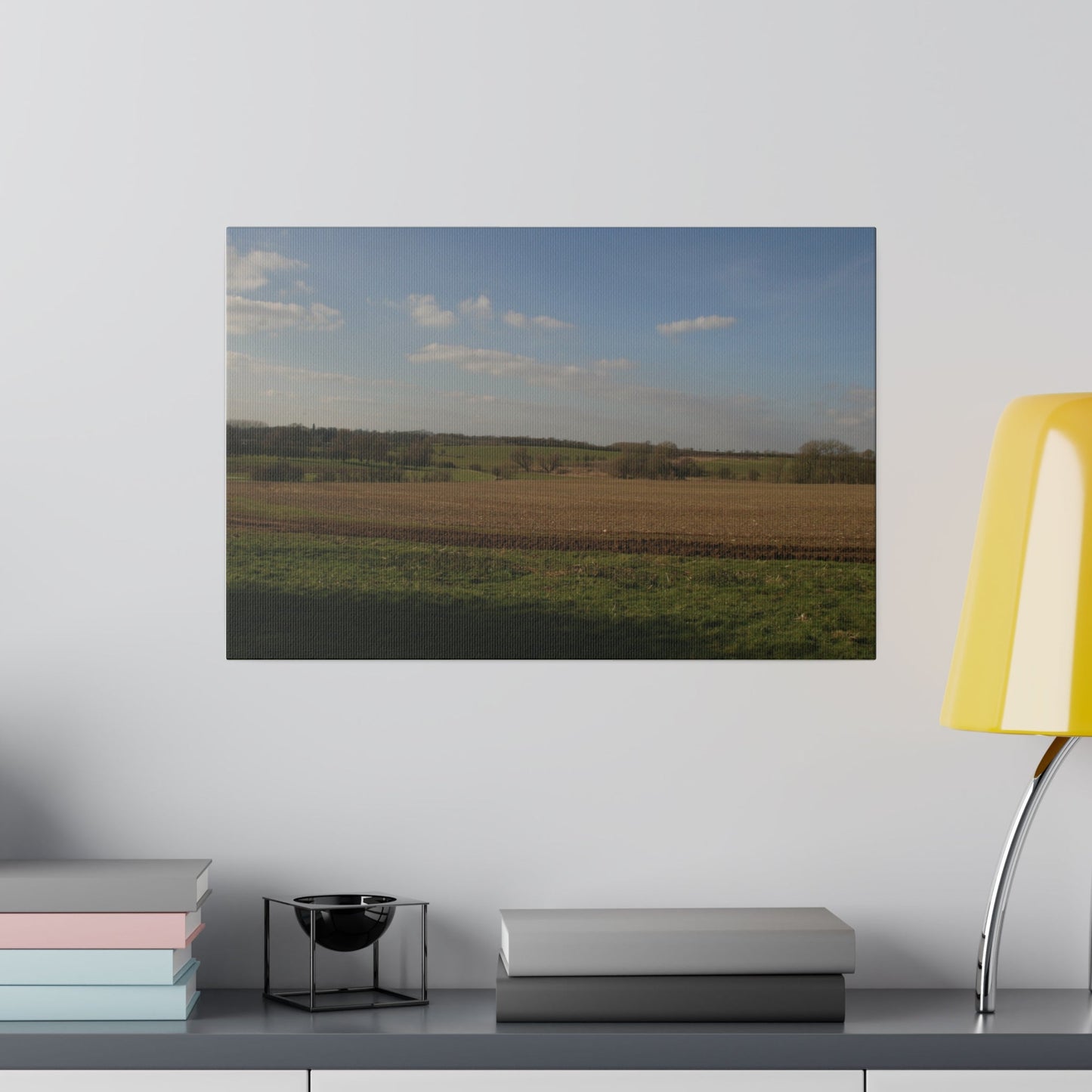 Countryside Landscape With Farm Fields and Lovely Sky Canvas - The Trio Synergize Group