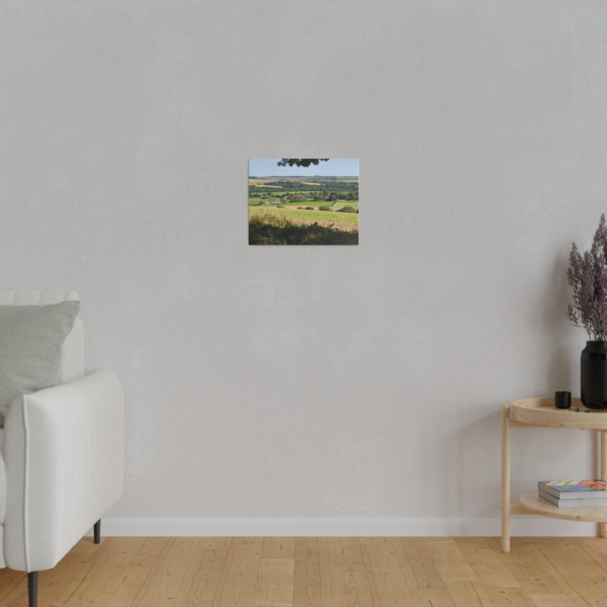 Countryside Village With Fields In The Background Canvas - The Trio Synergize Group