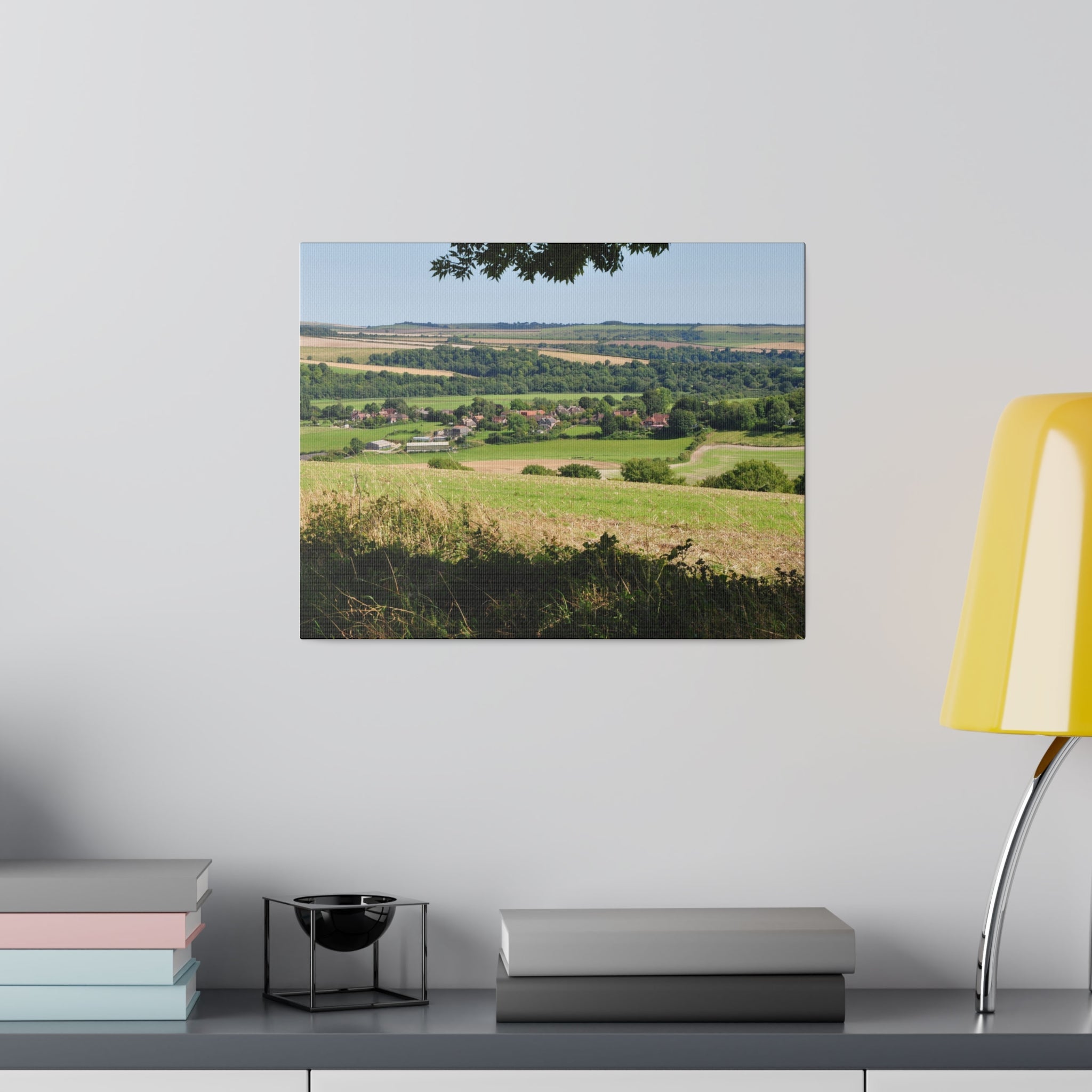 Countryside Village With Fields In The Background Canvas - The Trio Synergize Group